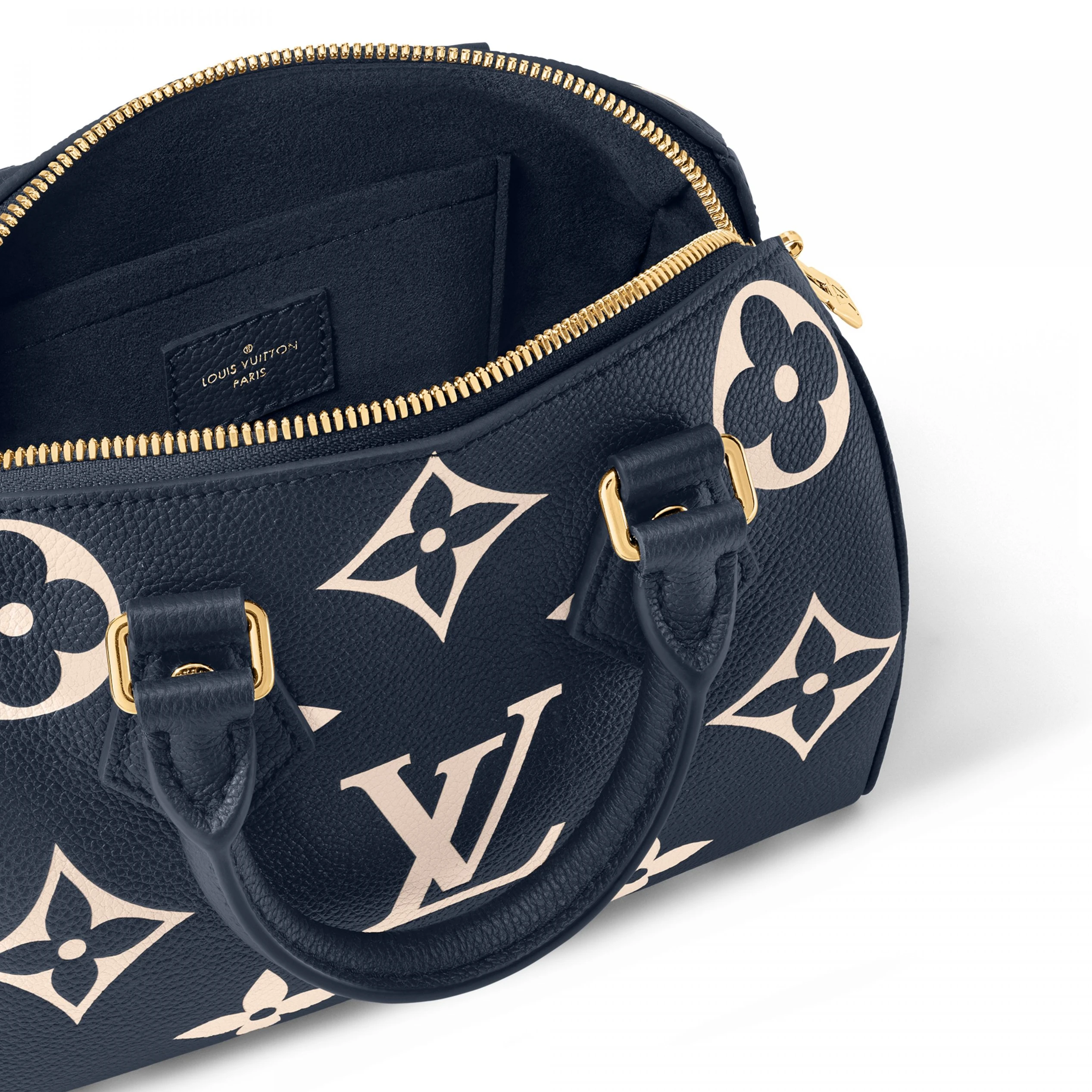 Replica bags Louis Vuitton M47048 Speedy Bandoulière 20 Navy Blue Cream