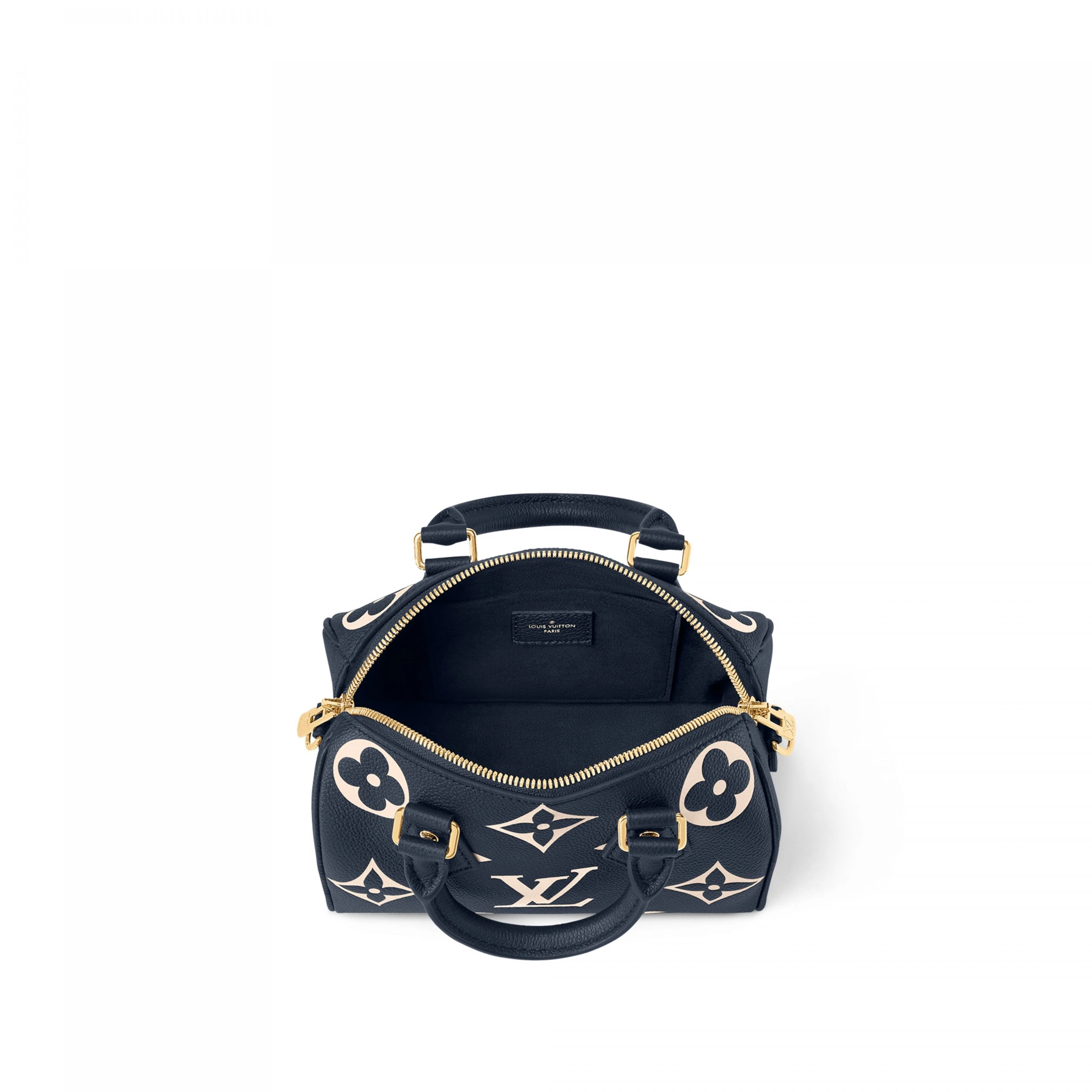 Replica bags Louis Vuitton M47048 Speedy Bandoulière 20 Navy Blue Cream