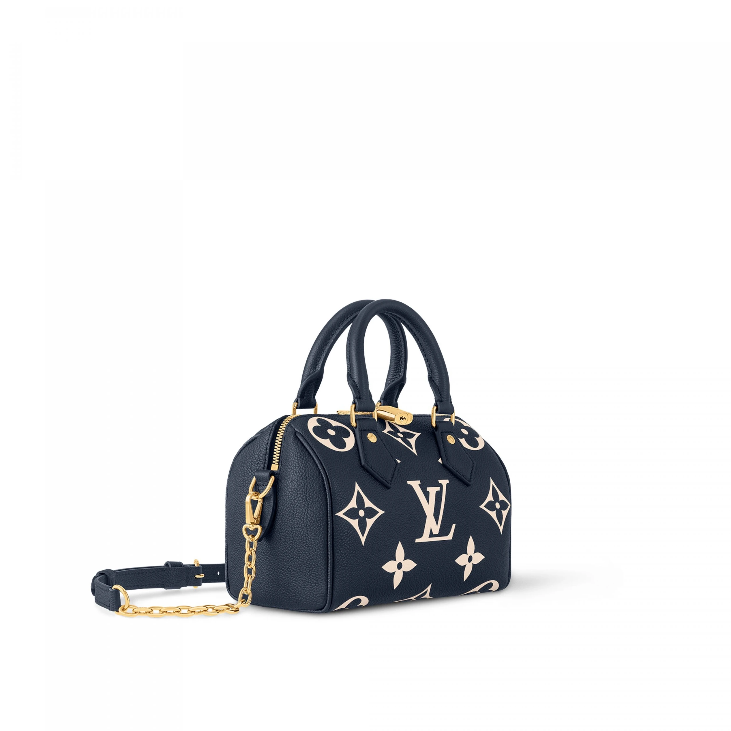 Replica bags Louis Vuitton M47048 Speedy Bandoulière 20 Navy Blue Cream