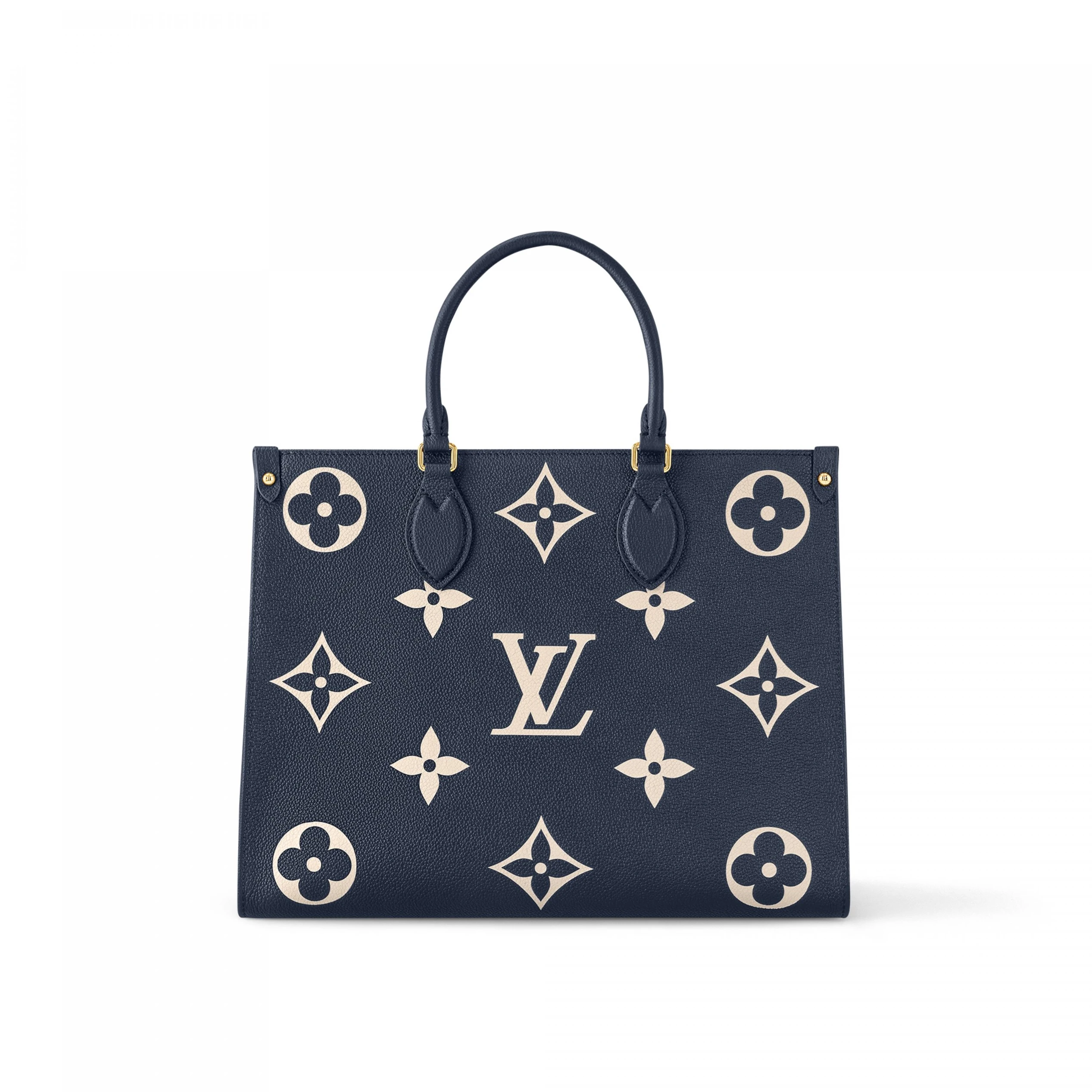 Lv belts replica Louis Vuitton M47084 OnTheGo MM Navy Blue Cream