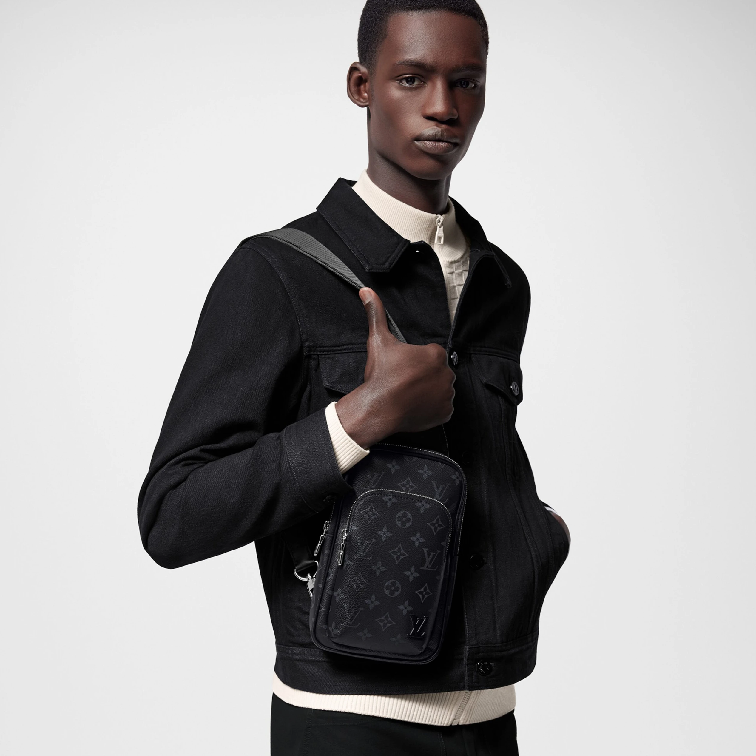 Replica bag Louis Vuitton M47137 Avenue Slingbag PM Monogram Eclipse