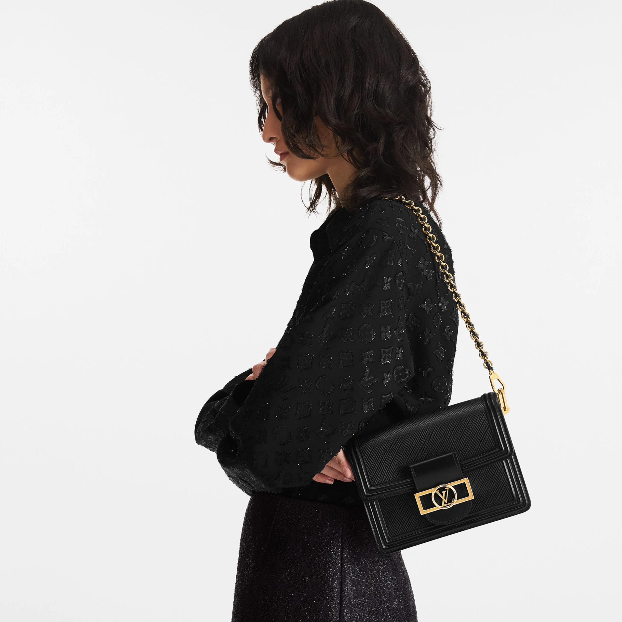 Replica bags lv Louis Vuitton M55964 Mini Dauphine Black