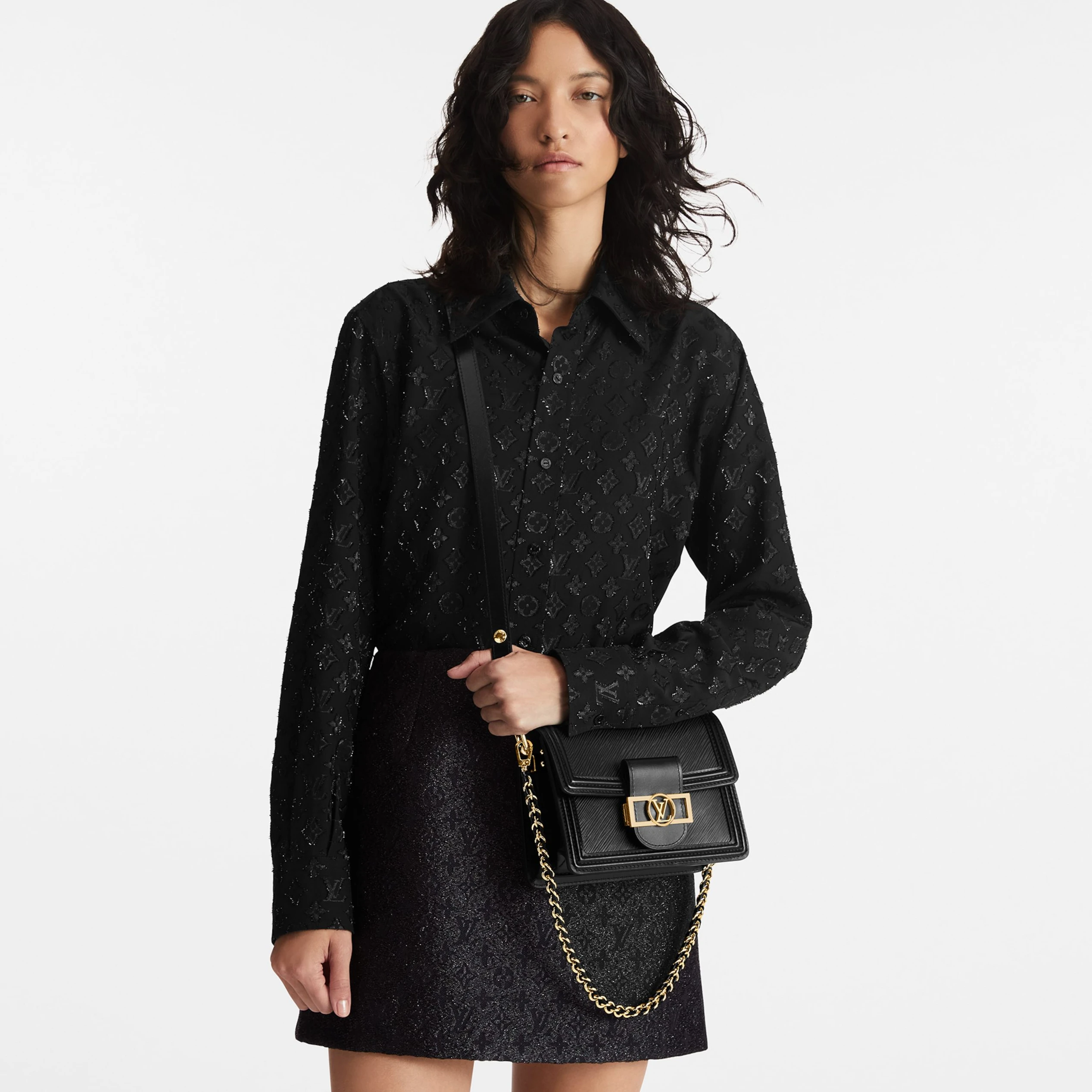 Replica bags lv Louis Vuitton M55964 Mini Dauphine Black