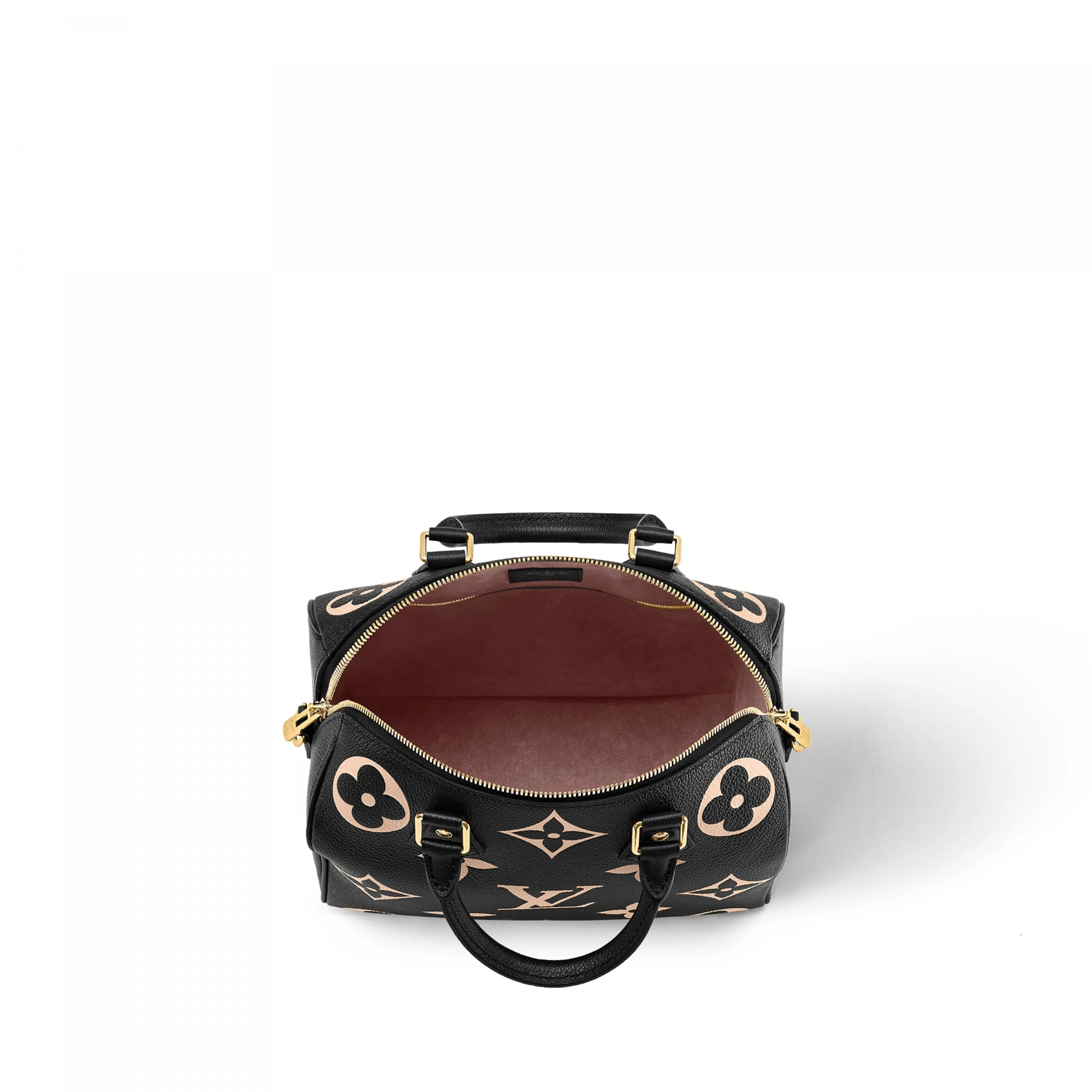 Louis vuitton locations Louis Vuitton M58947 Speedy Bandoulière 25 Bicolor Monogram Empreinte Leather Black Beige
