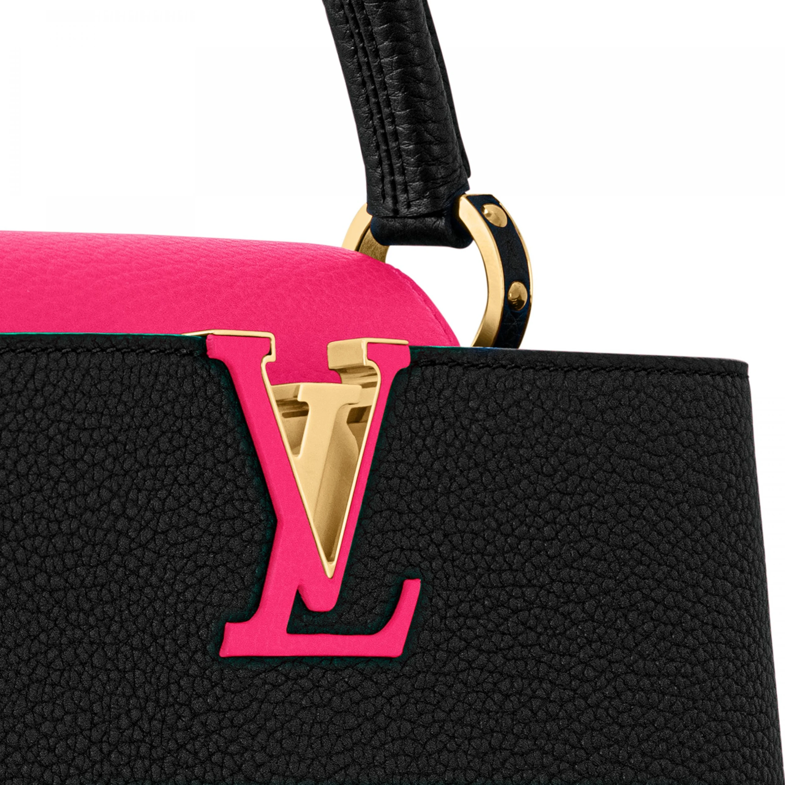 Replica bags lv Louis Vuitton M59882 Capucines MM Black Rose Berlingot