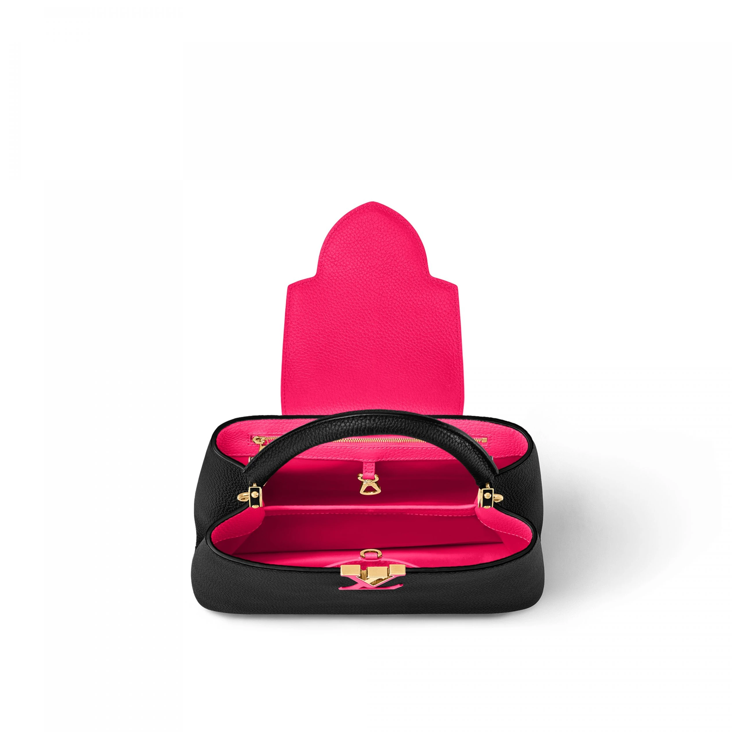 Replica bags lv Louis Vuitton M59882 Capucines MM Black Rose Berlingot