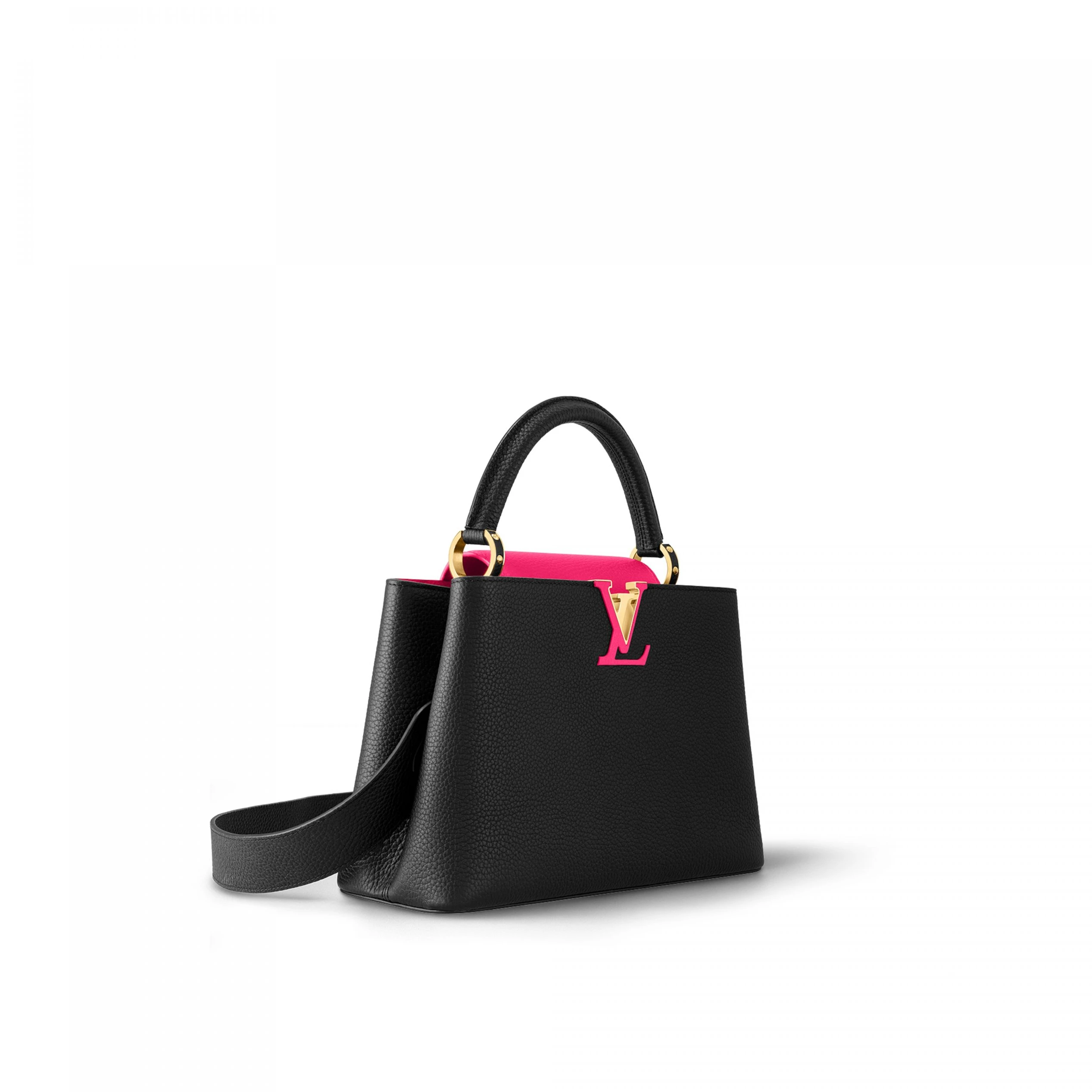 Replica bags lv Louis Vuitton M59882 Capucines MM Black Rose Berlingot