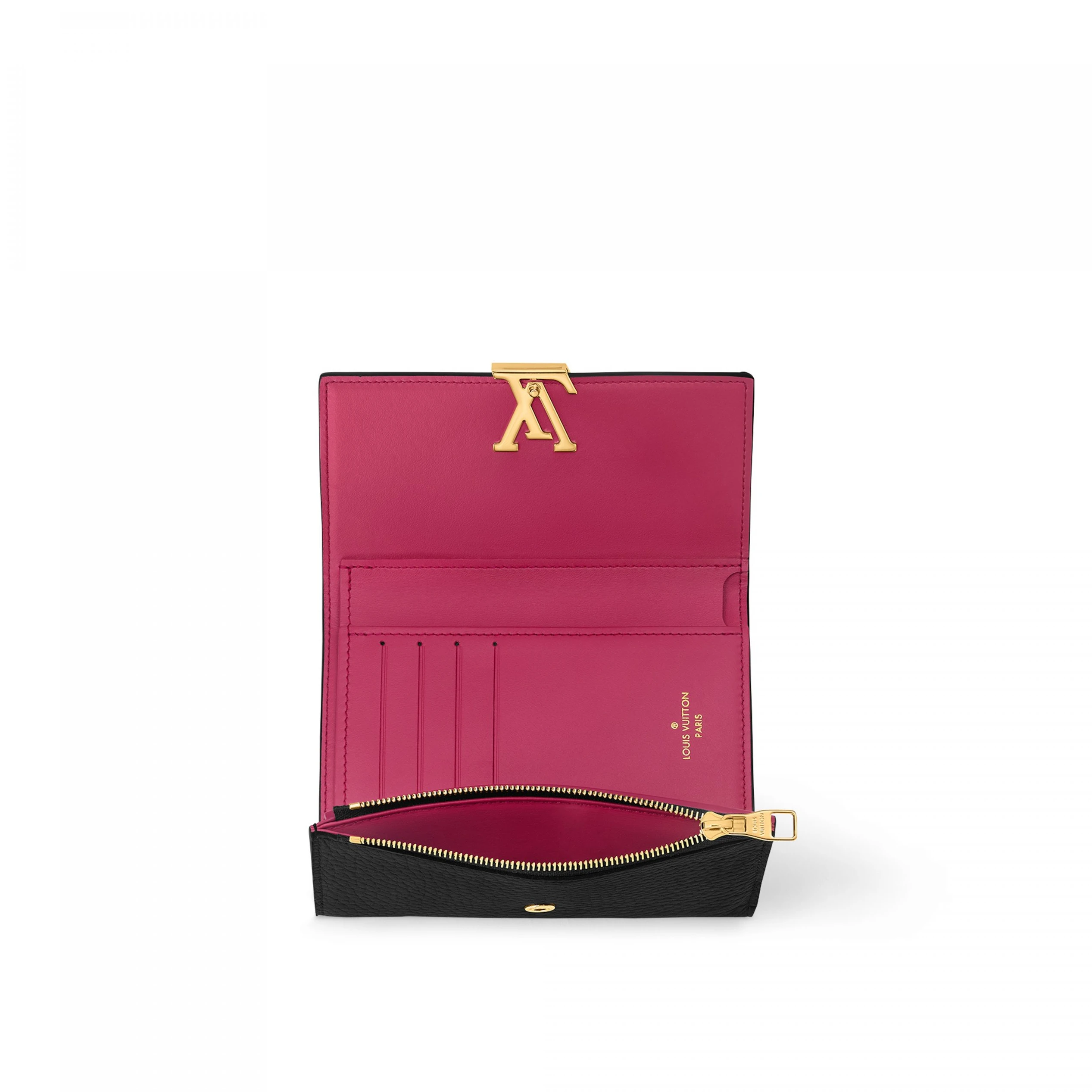 Replica bags lv Louis Vuitton M62157 Capucines Compact Wallet Black Pink