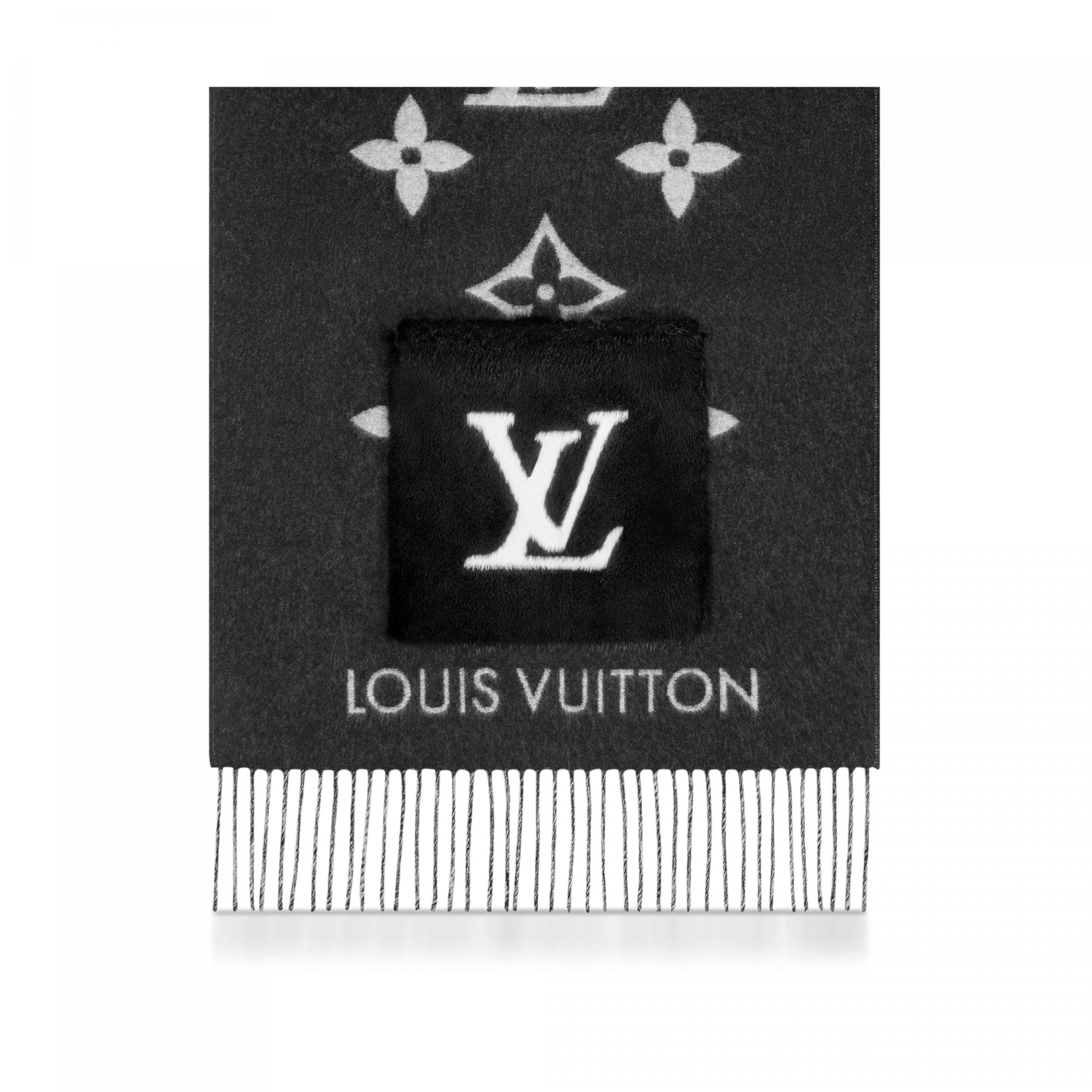 Top lv Louis Vuitton M74353 Cold Reykjavik Black Scarf