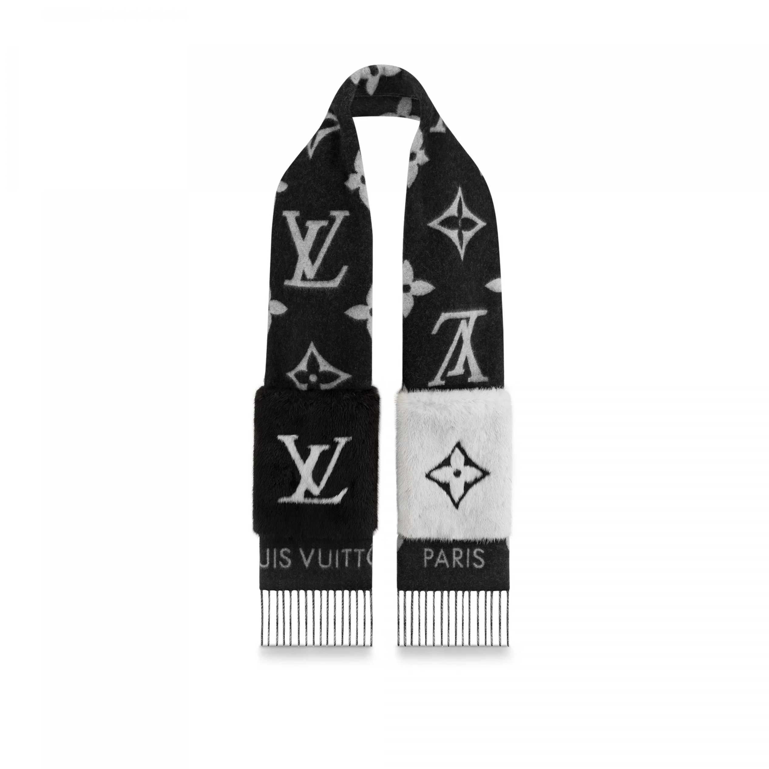 Top lv Louis Vuitton M74353 Cold Reykjavik Black Scarf