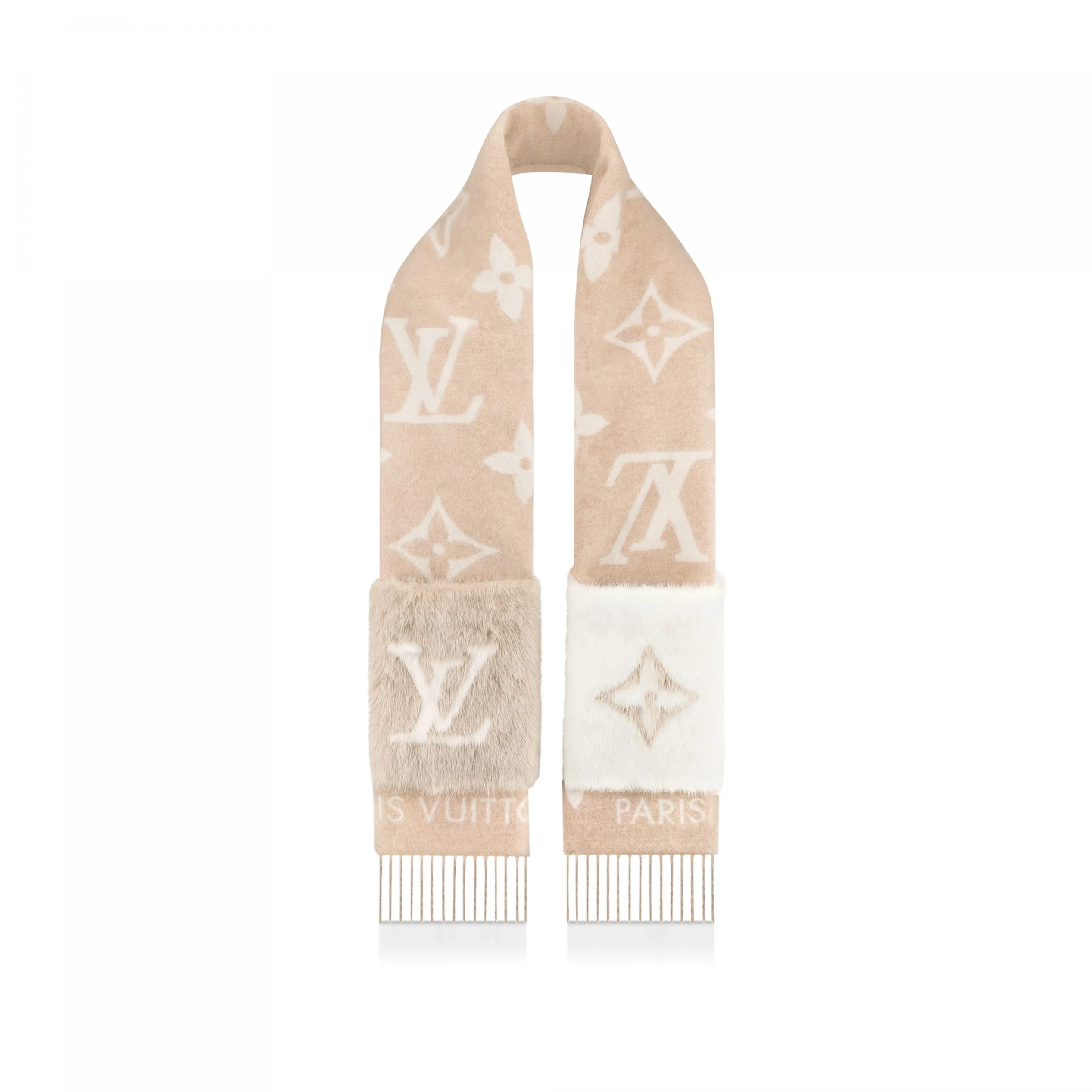 Top lv Louis Vuitton M74354 Cold Reykjavik Beige Scarf