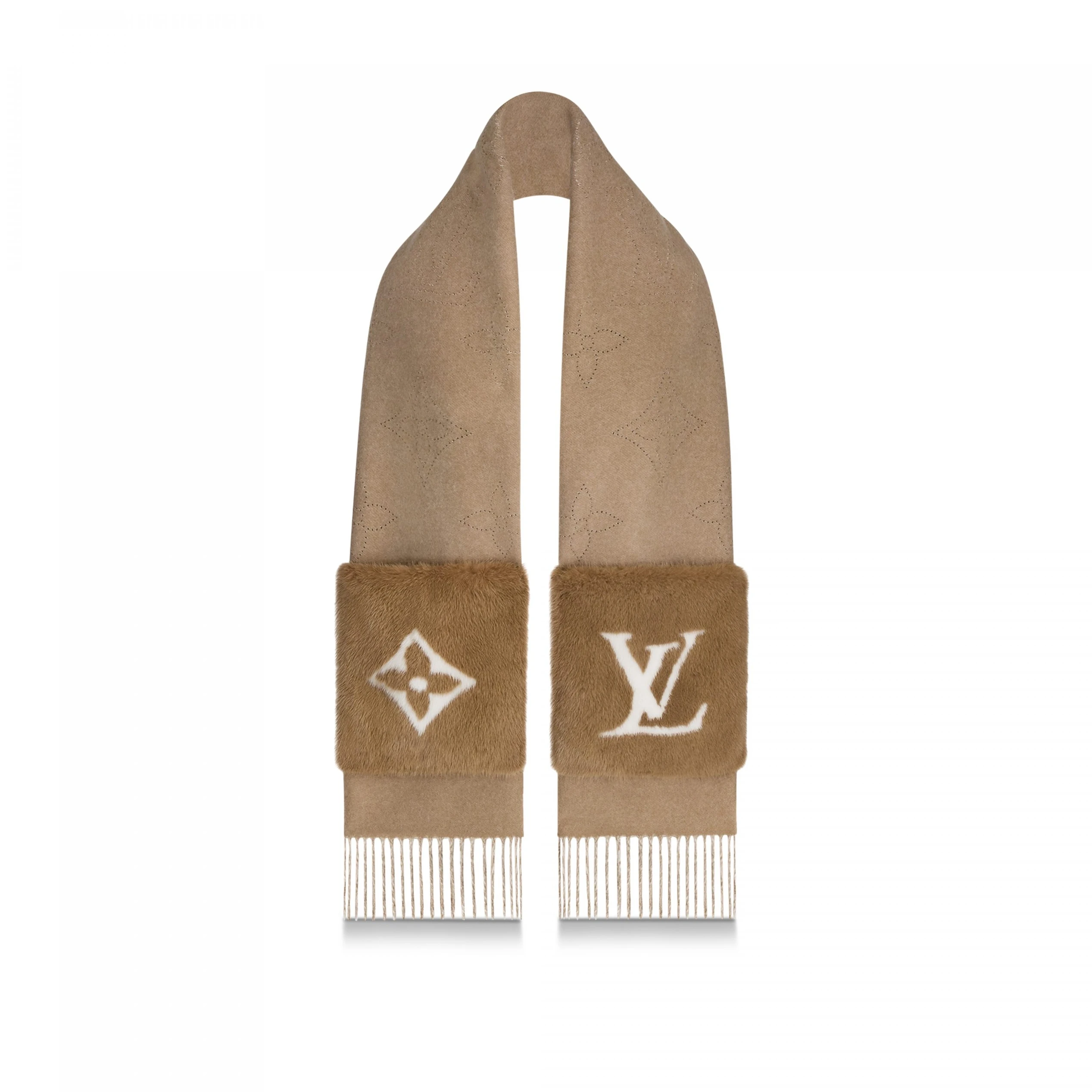 Mythick.ru Louis Vuitton M77736 LV Cosy Mink Fur Collection Beige Scarf