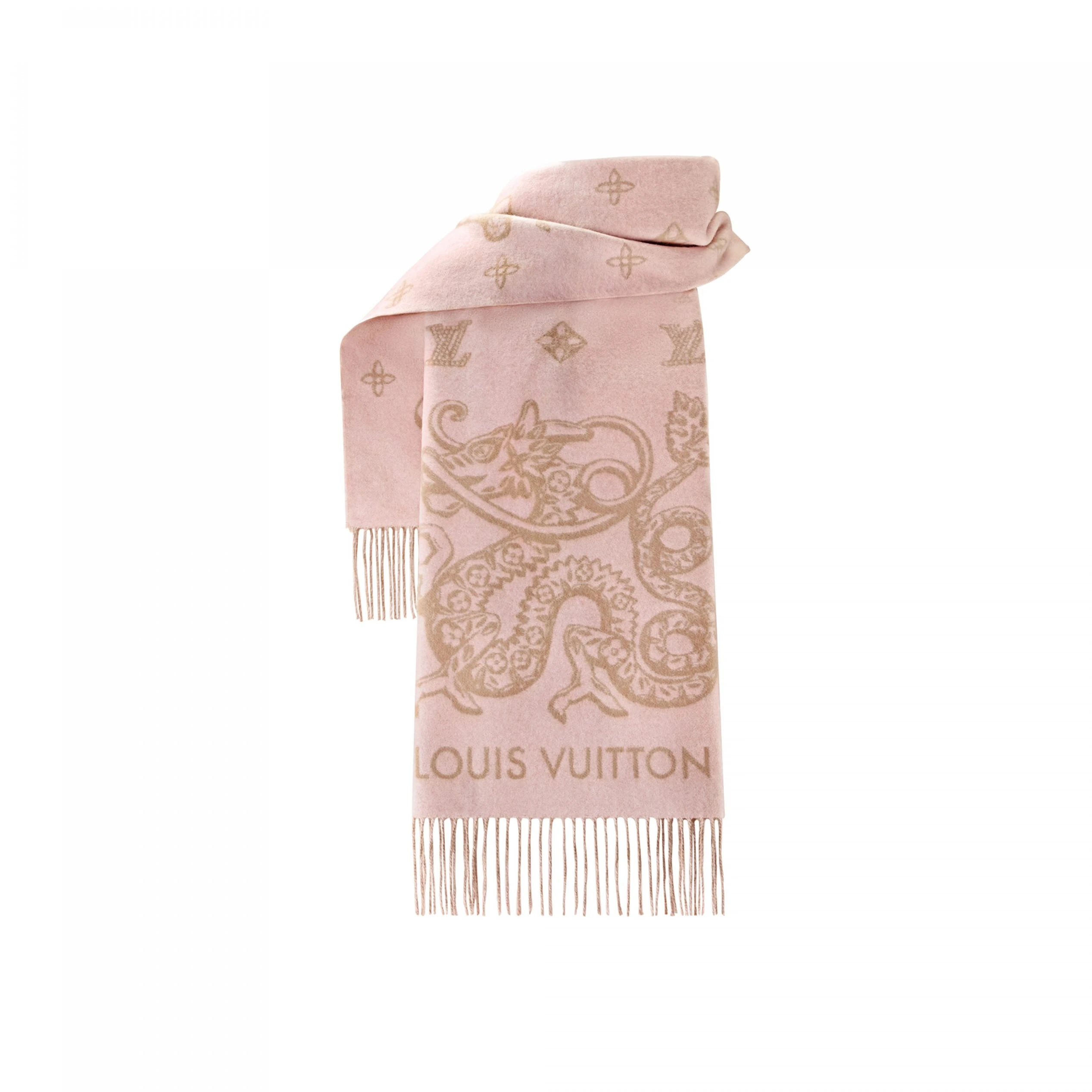 Replica bags Louis Vuitton M79543 Pink Precious Dragon Reykjavik Scarf