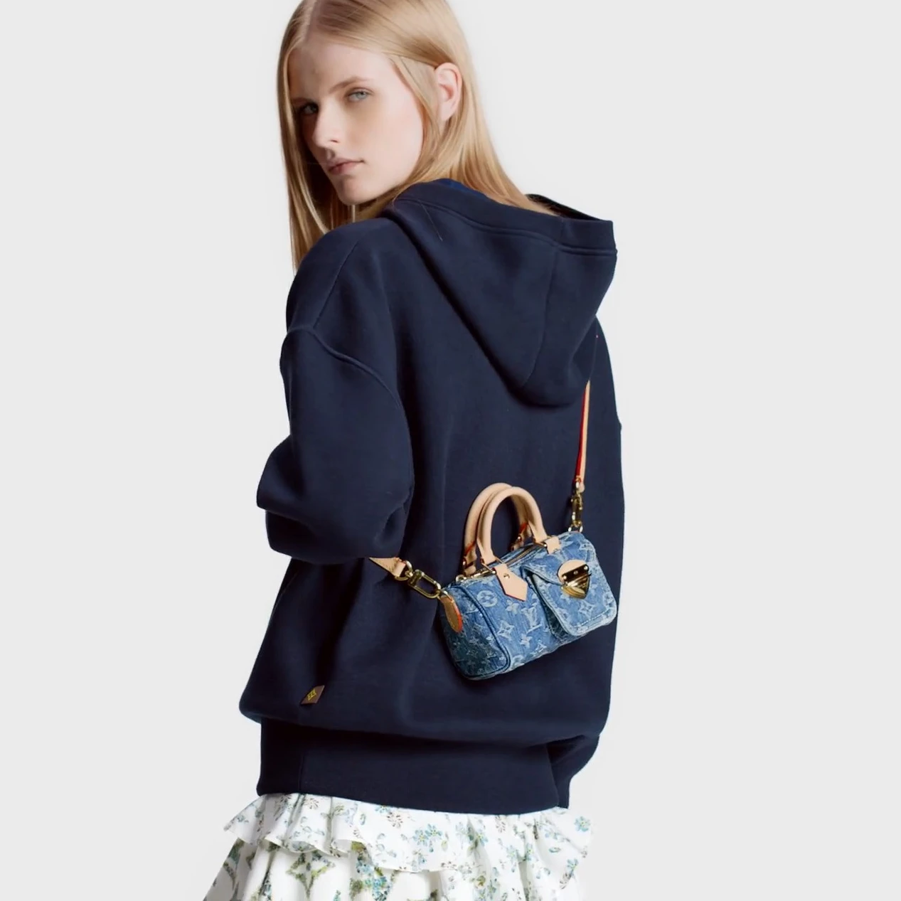 Replica bags lv Louis Vuitton M82950 Nano Speedy Denim Blue