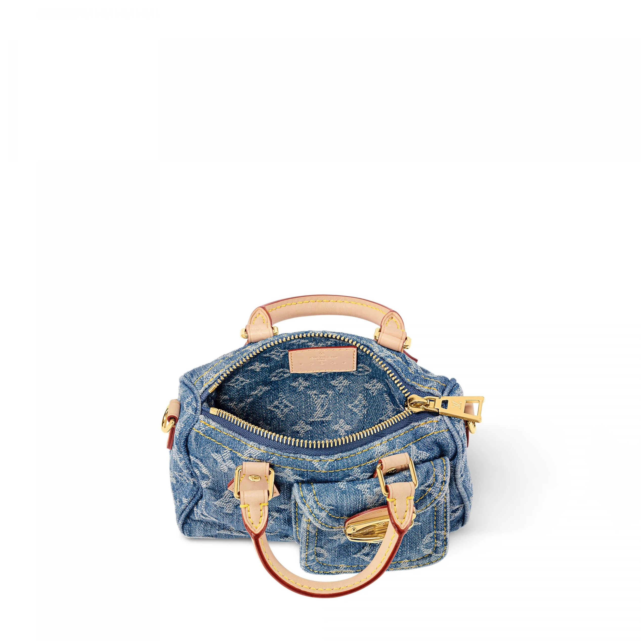 Replica bags lv Louis Vuitton M82950 Nano Speedy Denim Blue