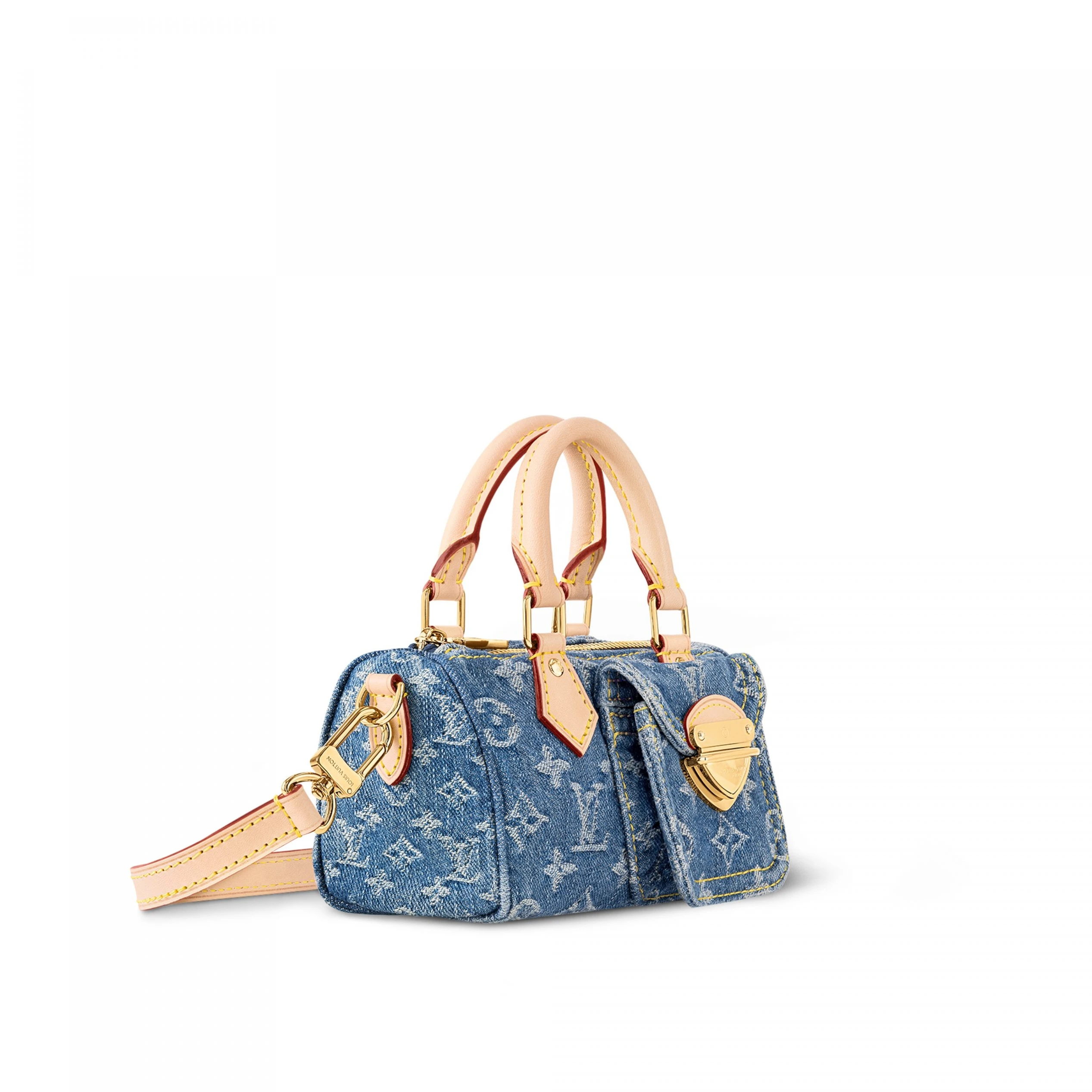 Replica bags lv Louis Vuitton M82950 Nano Speedy Denim Blue