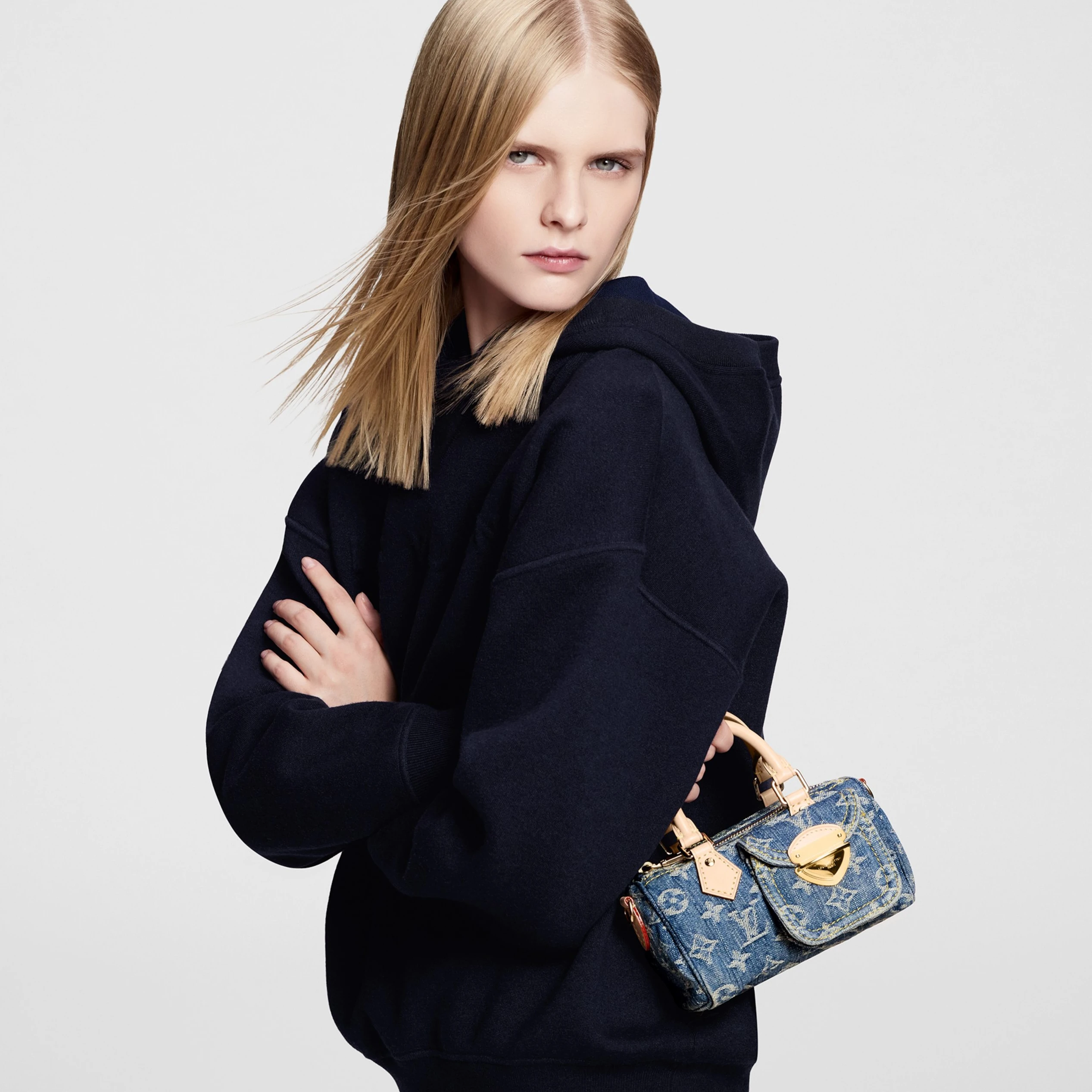 Replica bags lv Louis Vuitton M82950 Nano Speedy Denim Blue