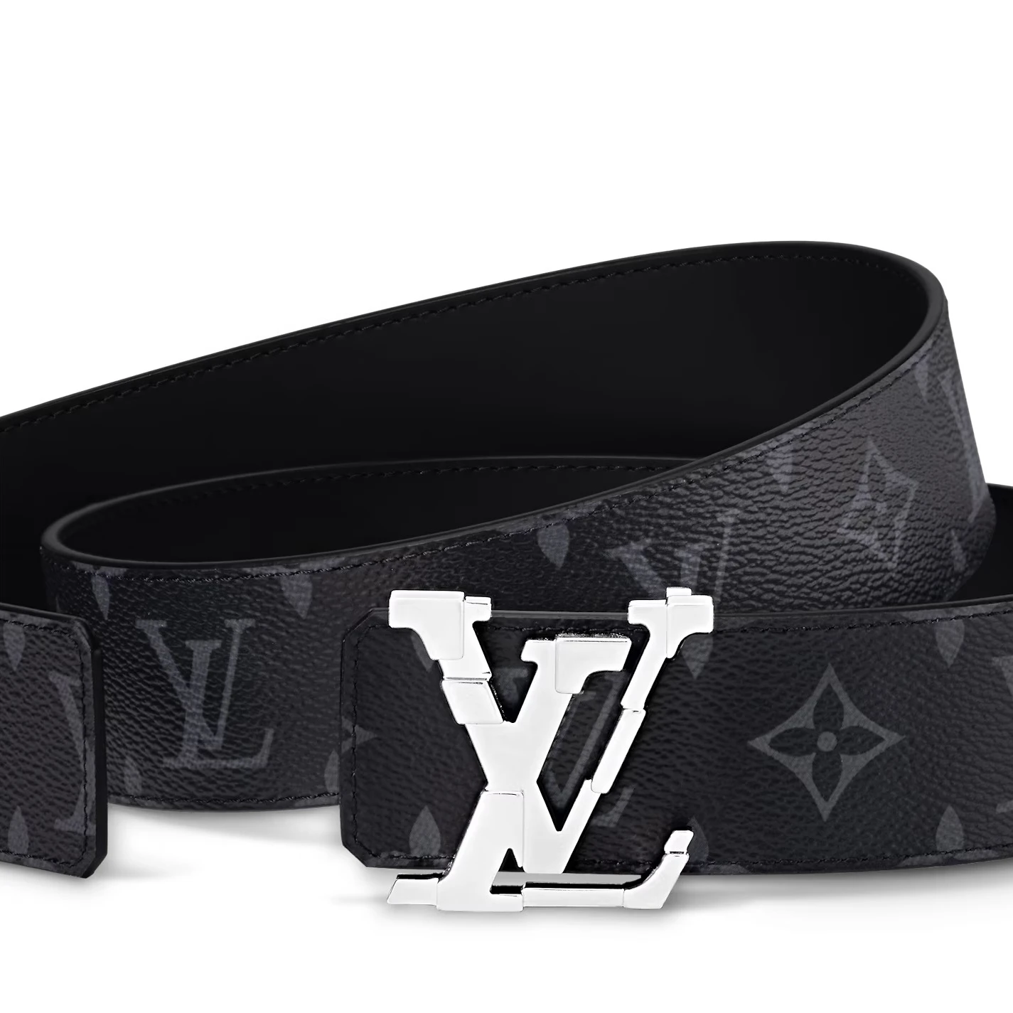 Louis vuitton locations Louis Vuitton M8346U Monogram Eclipse LV Pixel 40mm Reversible Belt