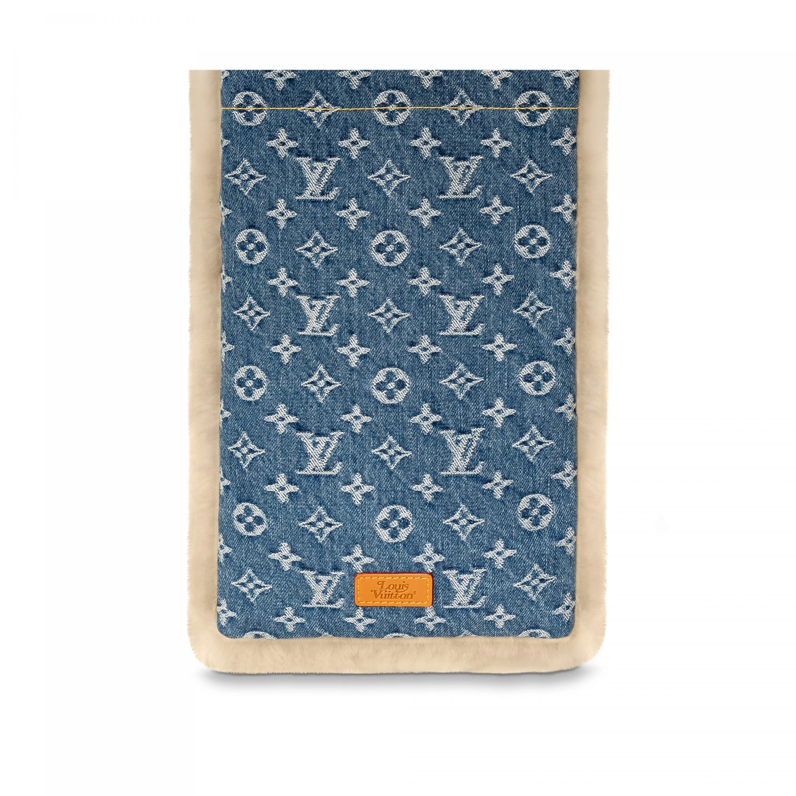 Replica bags lv Louis Vuitton MP2703 Blue Shearling Denim Scarf