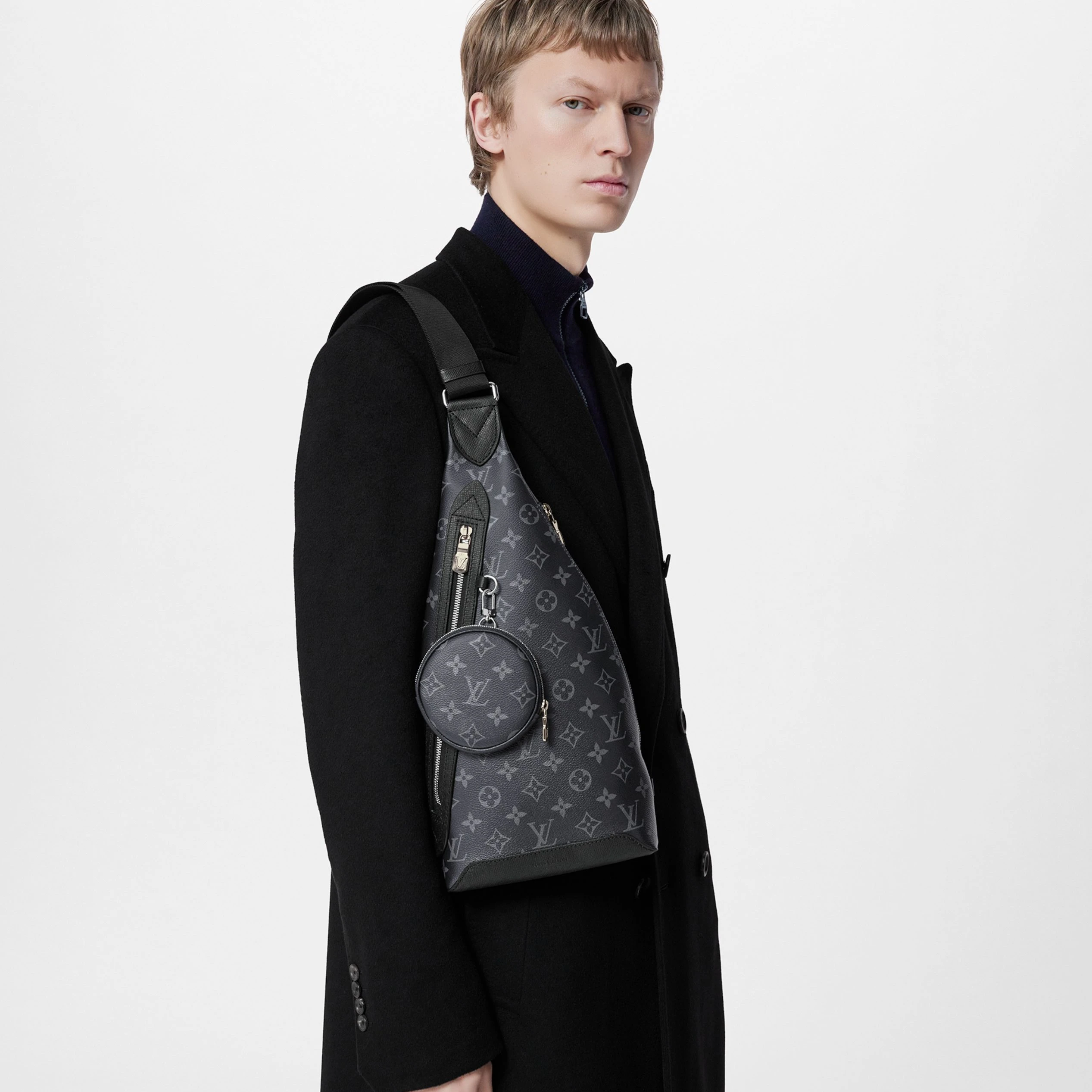 Top lv Louis Vuitton Monogram Eclipse M30936 Duo Slingbag