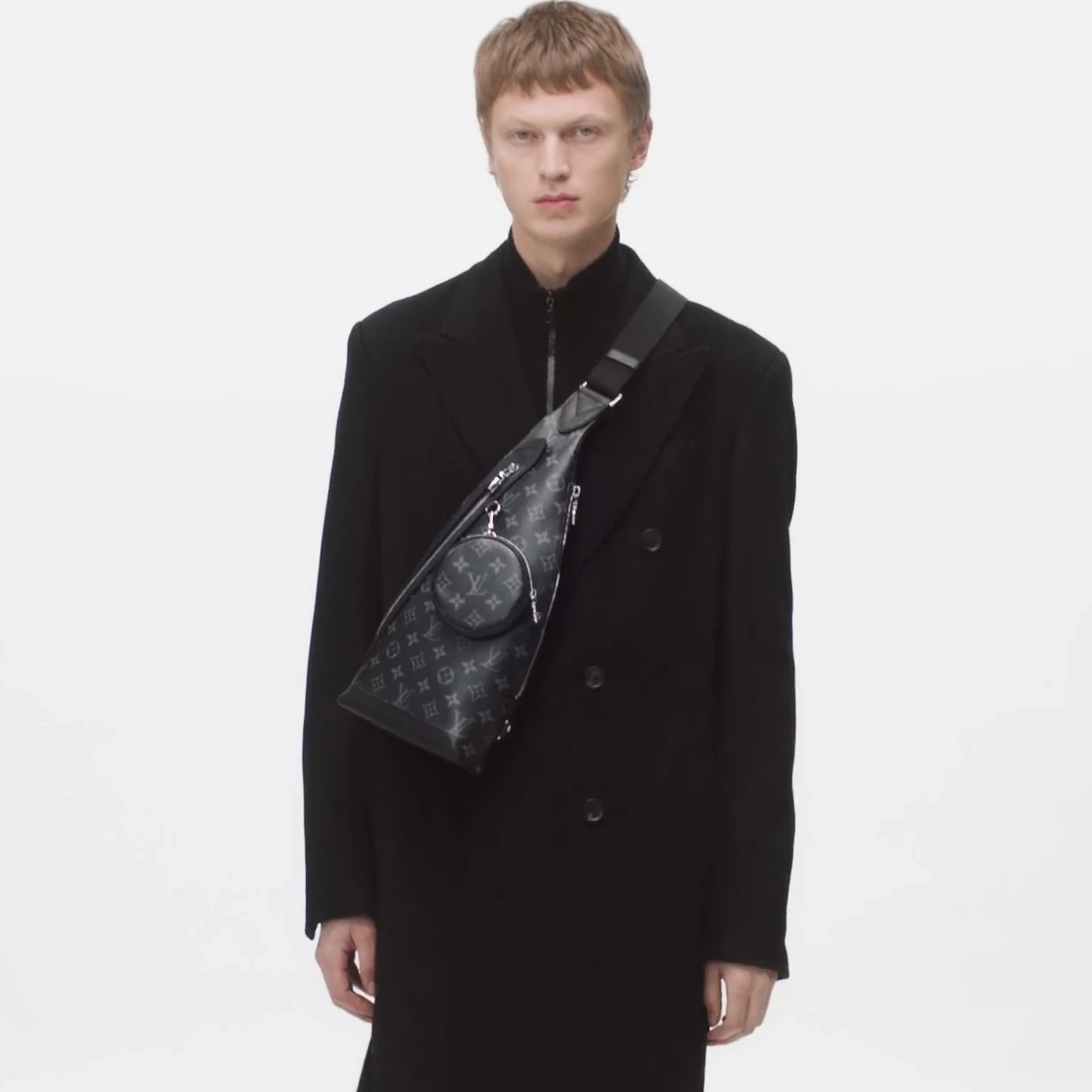Top lv Louis Vuitton Monogram Eclipse M30936 Duo Slingbag
