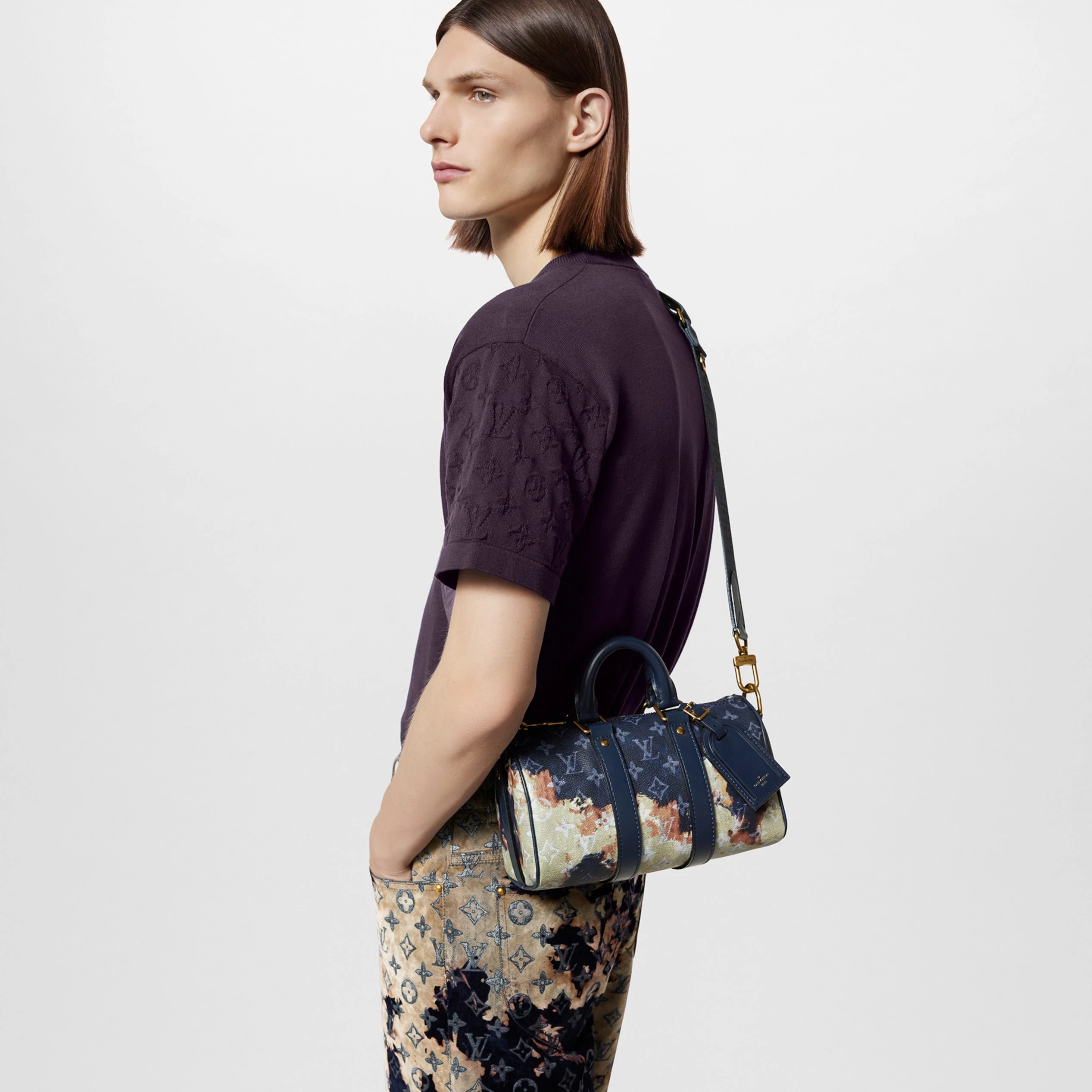 Mythick.ru Louis Vuitton Monogram Ink Blue M46804 Keepall Bandoulière 25