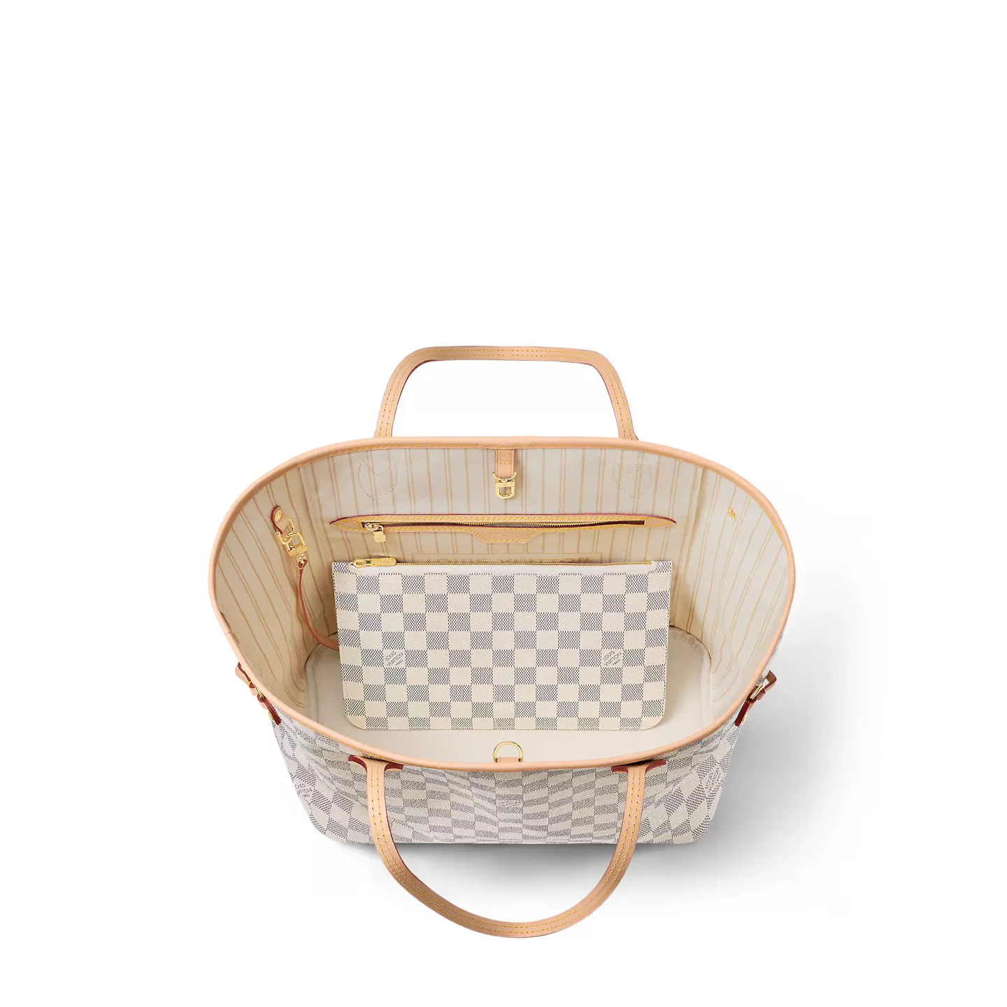 Louis vuitton locations Louis Vuitton N40604 Neverfull MM Rose Ballerine Damier Azur Canvas