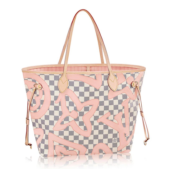 Louis Vuitton N41050 Neverfull MM Shoulder Bag Damier Azur Canvas