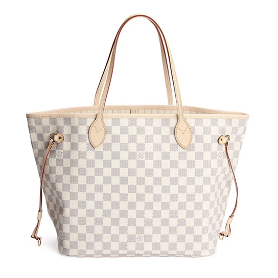 Louis Vuitton N51107 Neverfull MM Shoulder Bag Damier Azur Canvas