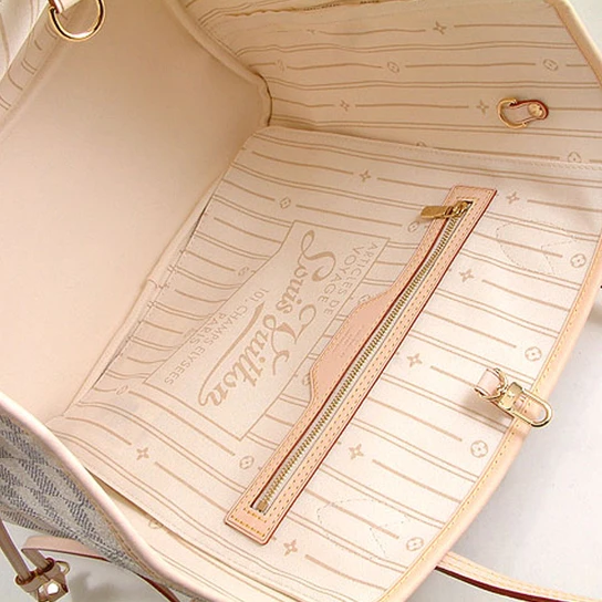 Replica bags lv Louis Vuitton N51107 Neverfull MM Shoulder Bag Damier Azur Canvas