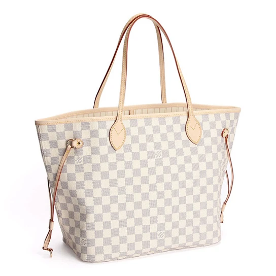 Replica bags lv Louis Vuitton N51107 Neverfull MM Shoulder Bag Damier Azur Canvas