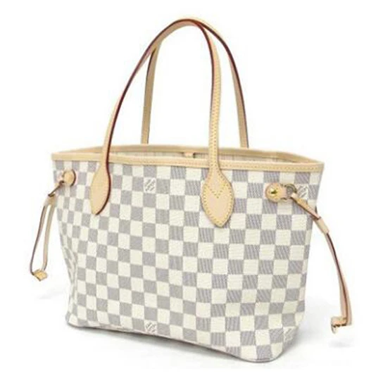 Replica bags lv Louis Vuitton N51110 Neverfull PM Shoulder Bag Damier Azur Canvas