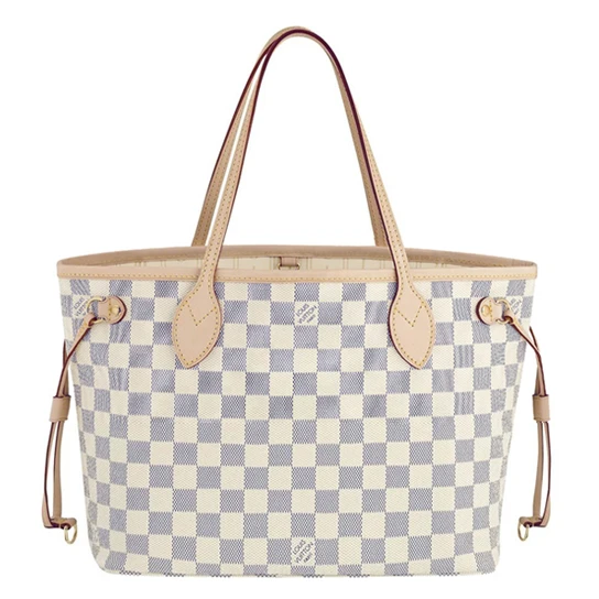 Louis Vuitton N51110 Neverfull PM Shoulder Bag Damier Azur Canvas