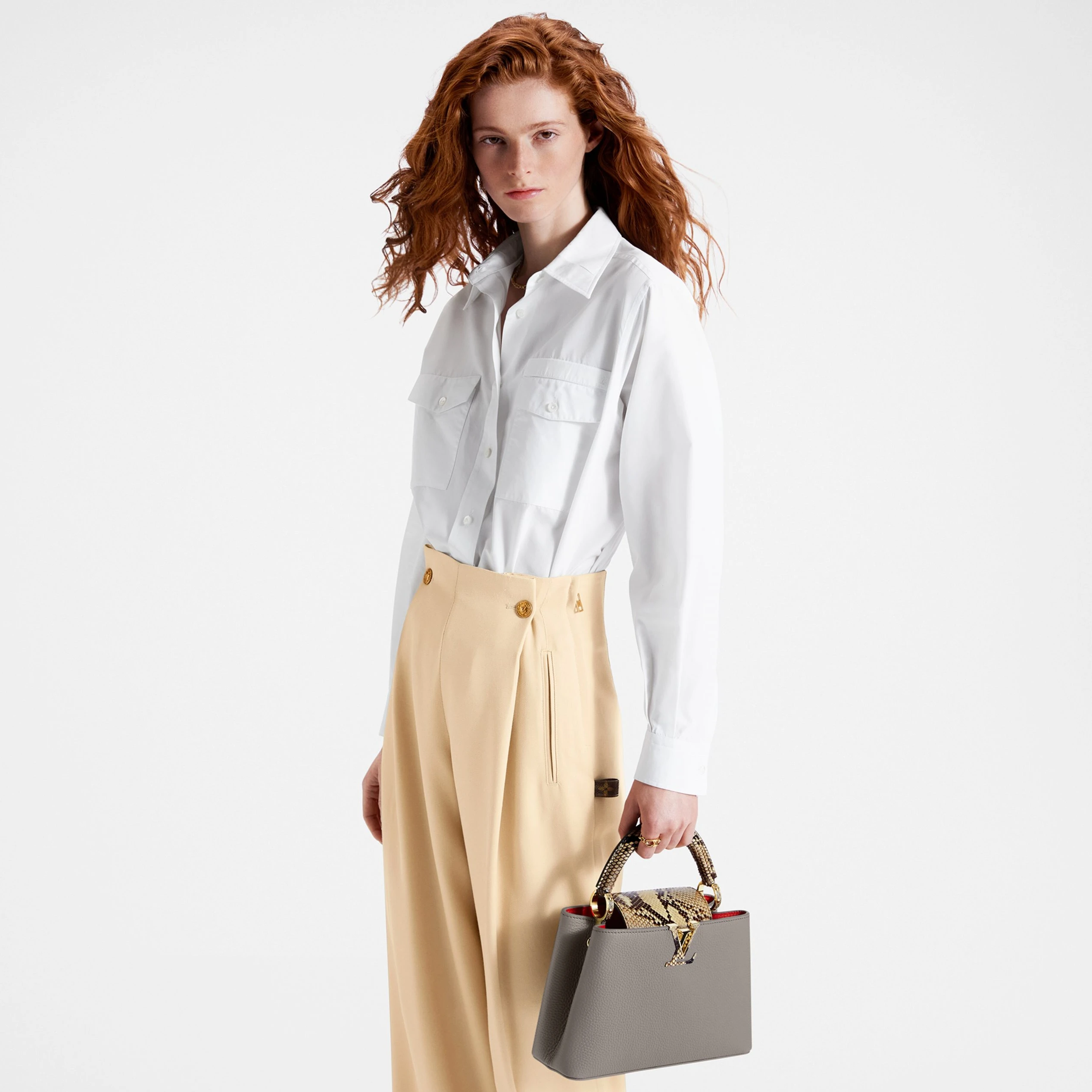 Louis vuitton locations Louis Vuitton N82068 Capucines BB Steeple Gray
