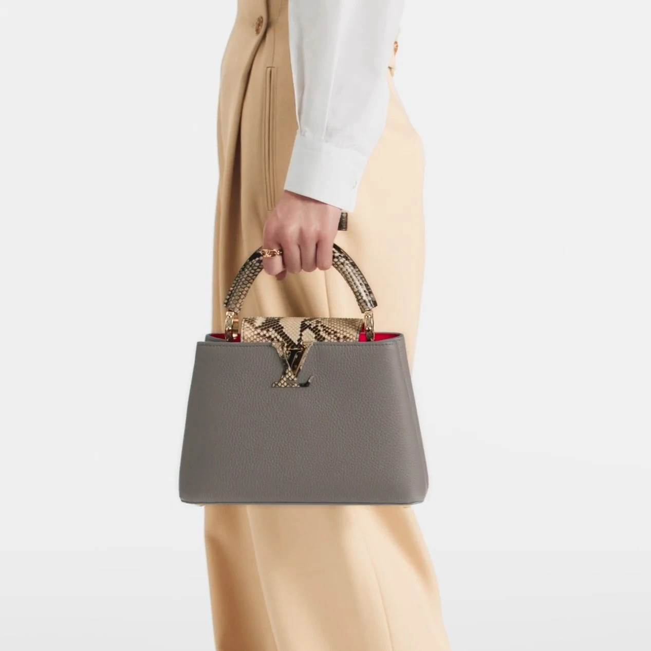 Louis vuitton locations Louis Vuitton N82068 Capucines BB Steeple Gray