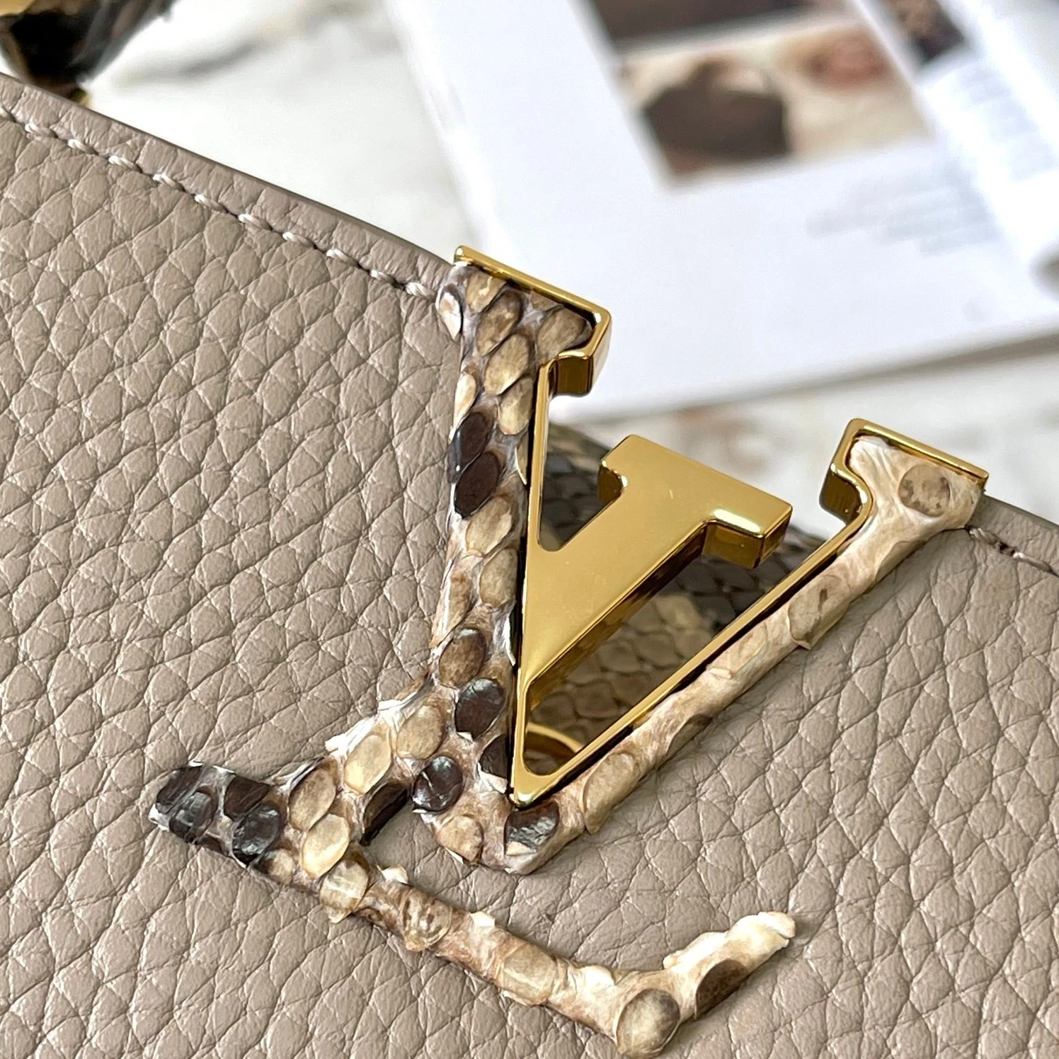 Louis vuitton locations Louis Vuitton N82068 Capucines BB Steeple Gray