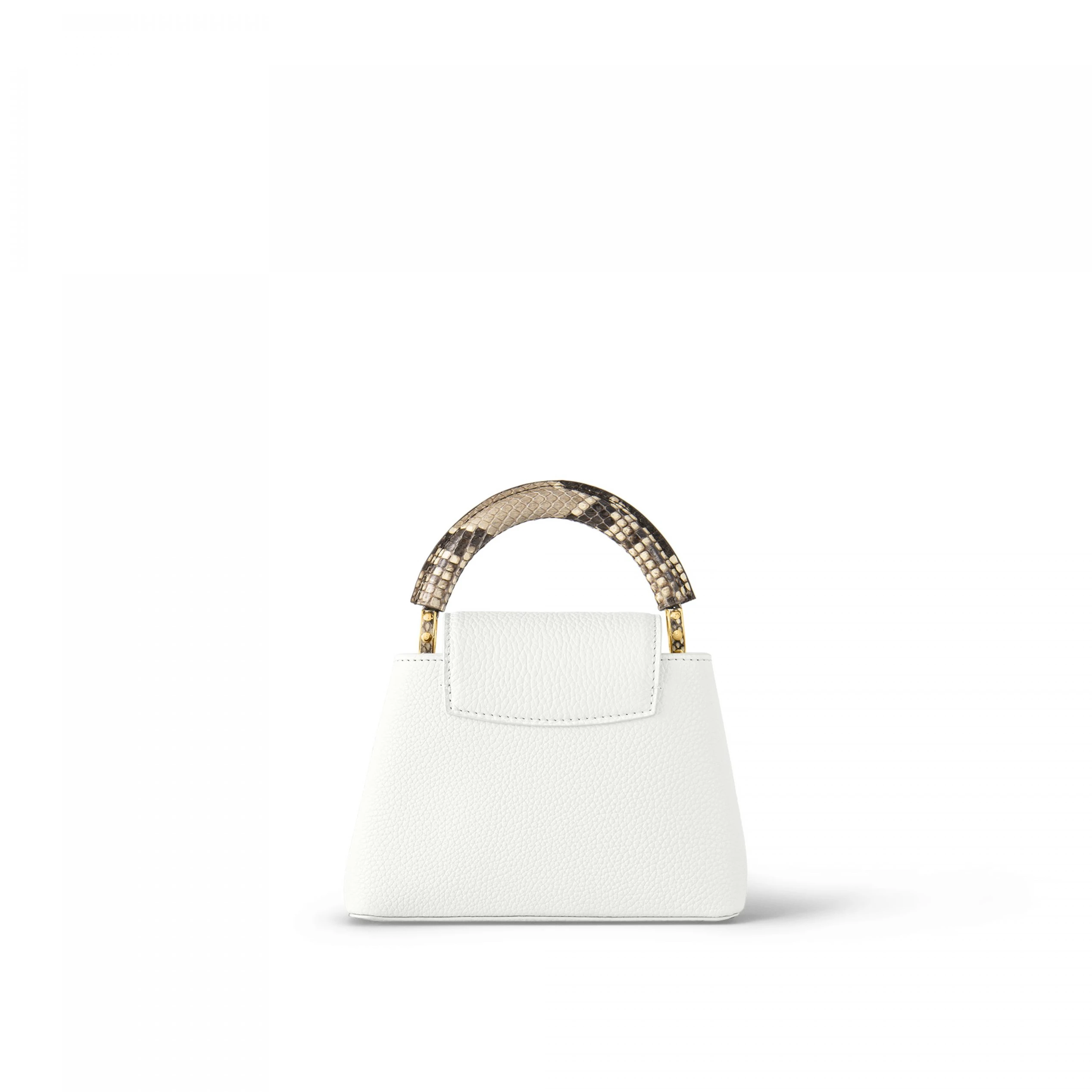 Replica bags lv Louis Vuitton N98477 Capucines Mini Python Snow White