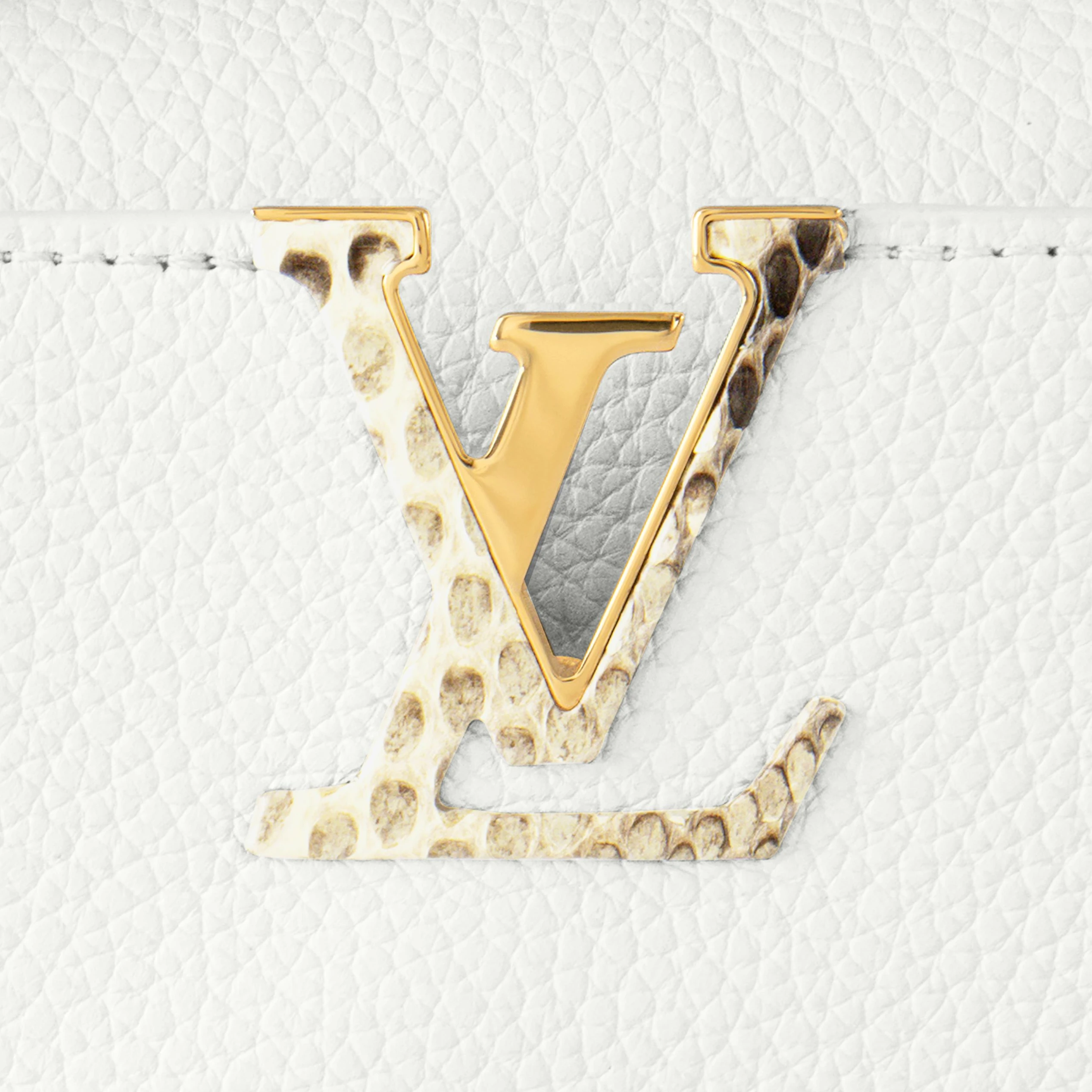 Replica bags lv Louis Vuitton N98477 Capucines Mini Python Snow White