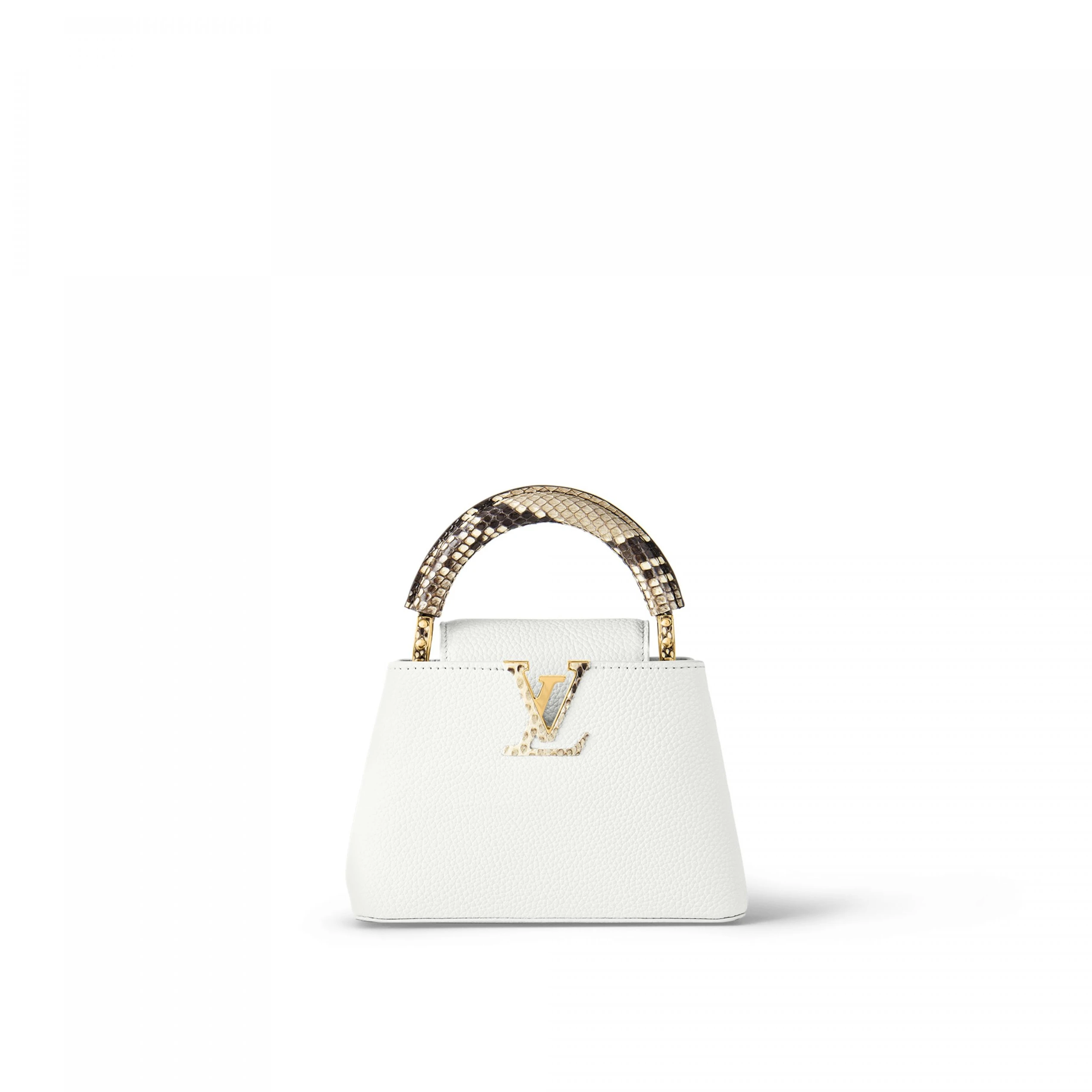Louis Vuitton N98477 Capucines Mini Python Snow White