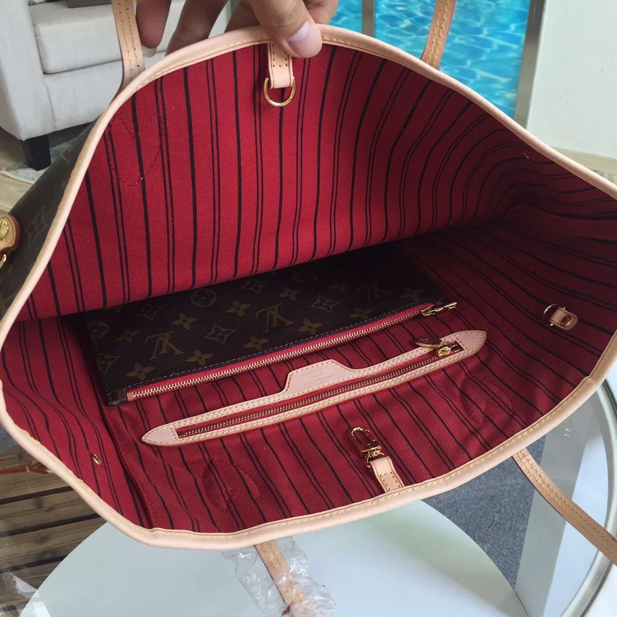 Top lv Louis Vuitton Neverfull MM Bag Monogram Canvas M40996