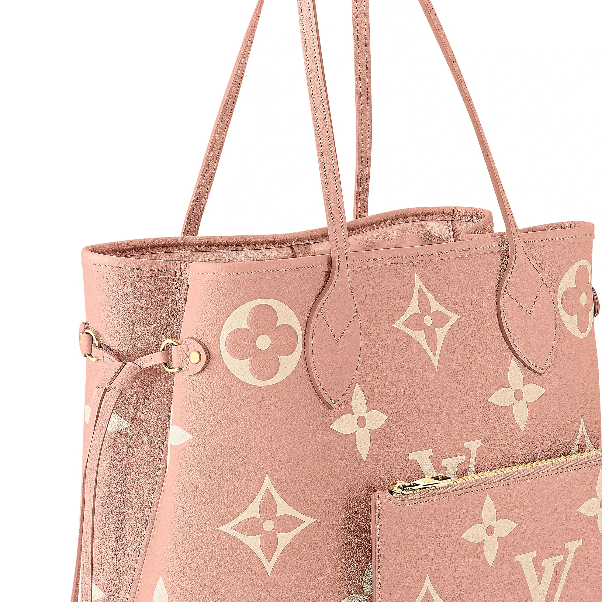 Lv belts replica Louis Vuitton Neverfull MM M46329 Trianon Pink   Cream