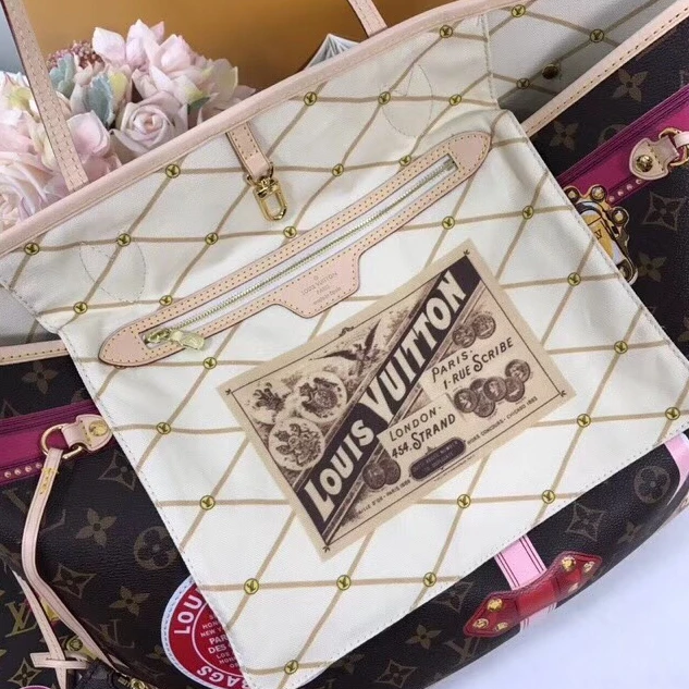 Top lv Louis Vuitton Neverfull MM Summer Trunk Monogram M41390