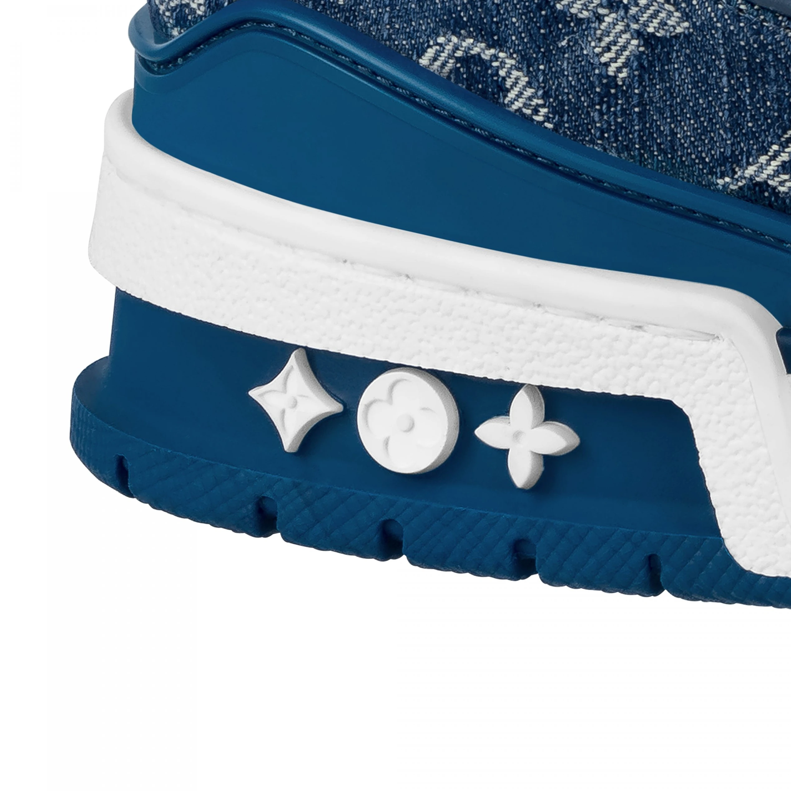 Lv belts replica Louis Vuitton Trainer Sneaker Monogram Denim White Blue 1A9JH1