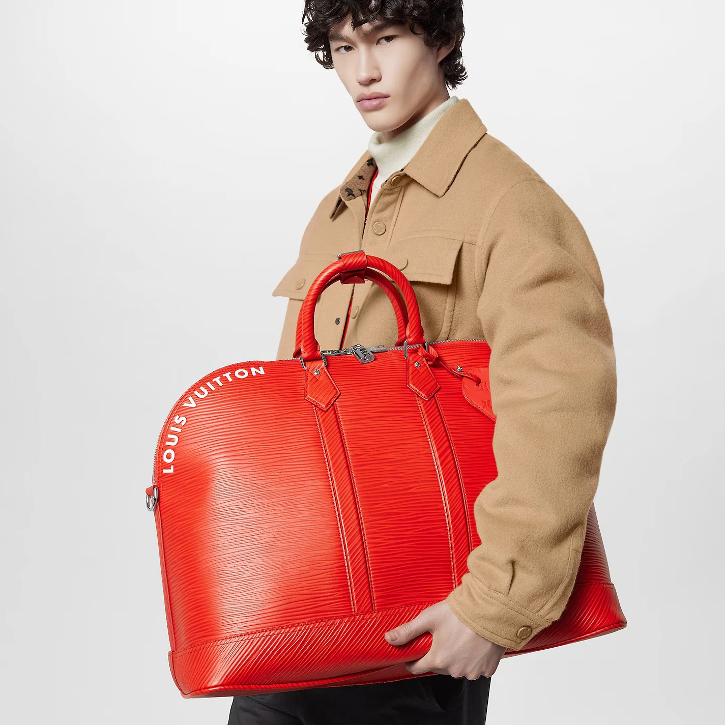 Top lv Louis Vuitton Vermillon Red M23717 Alma Travel GM