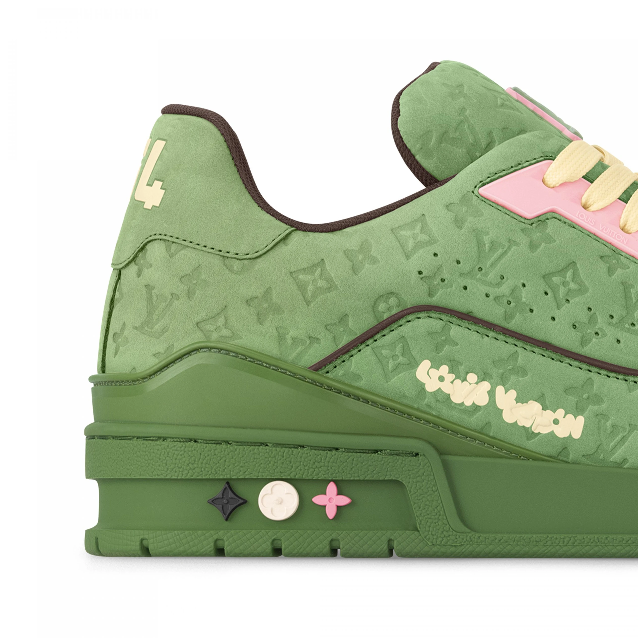 Lv belts replica Louis Vuitton X Tyler 1ACR6H LV Trainer Sneaker Green