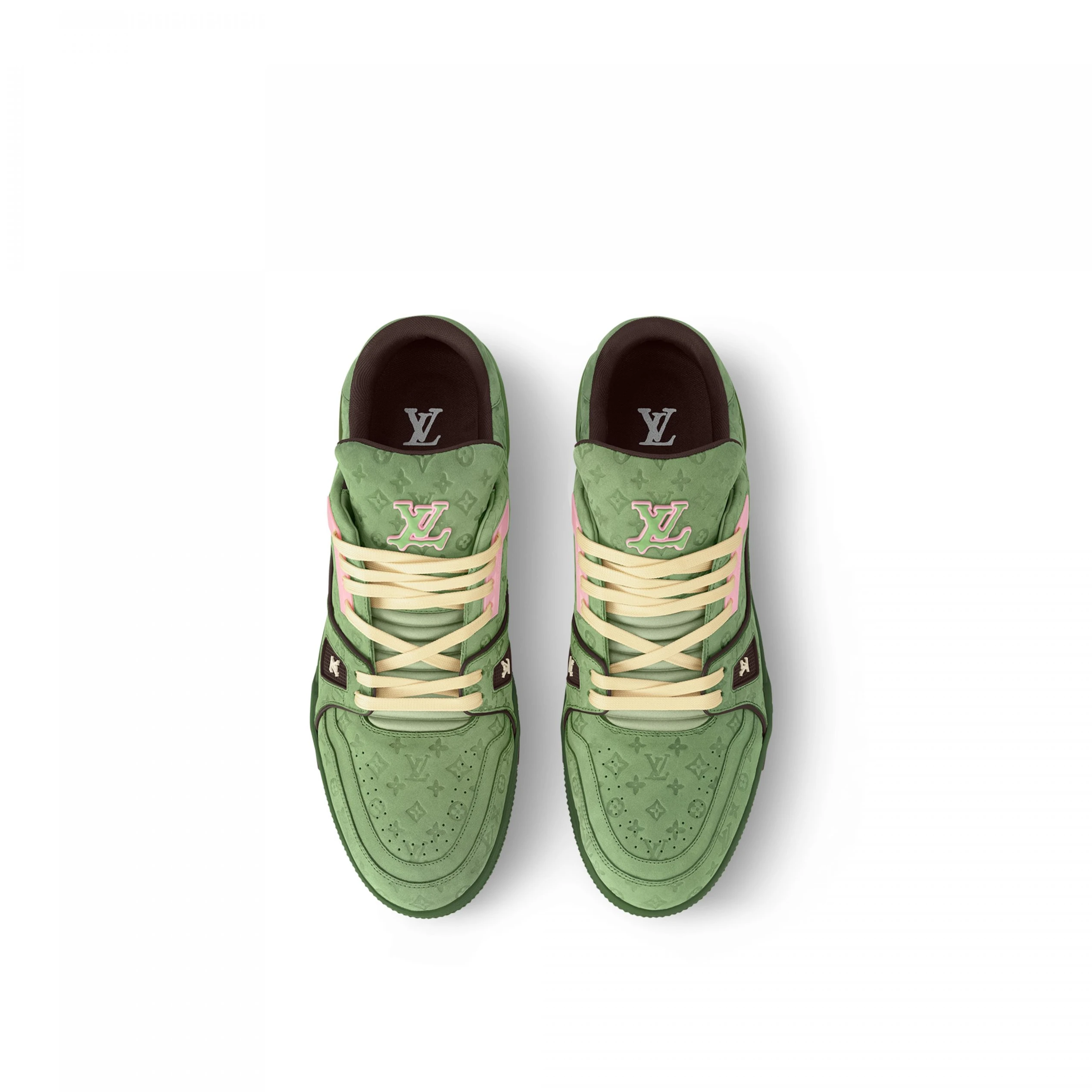 Lv belts replica Louis Vuitton X Tyler 1ACR6H LV Trainer Sneaker Green