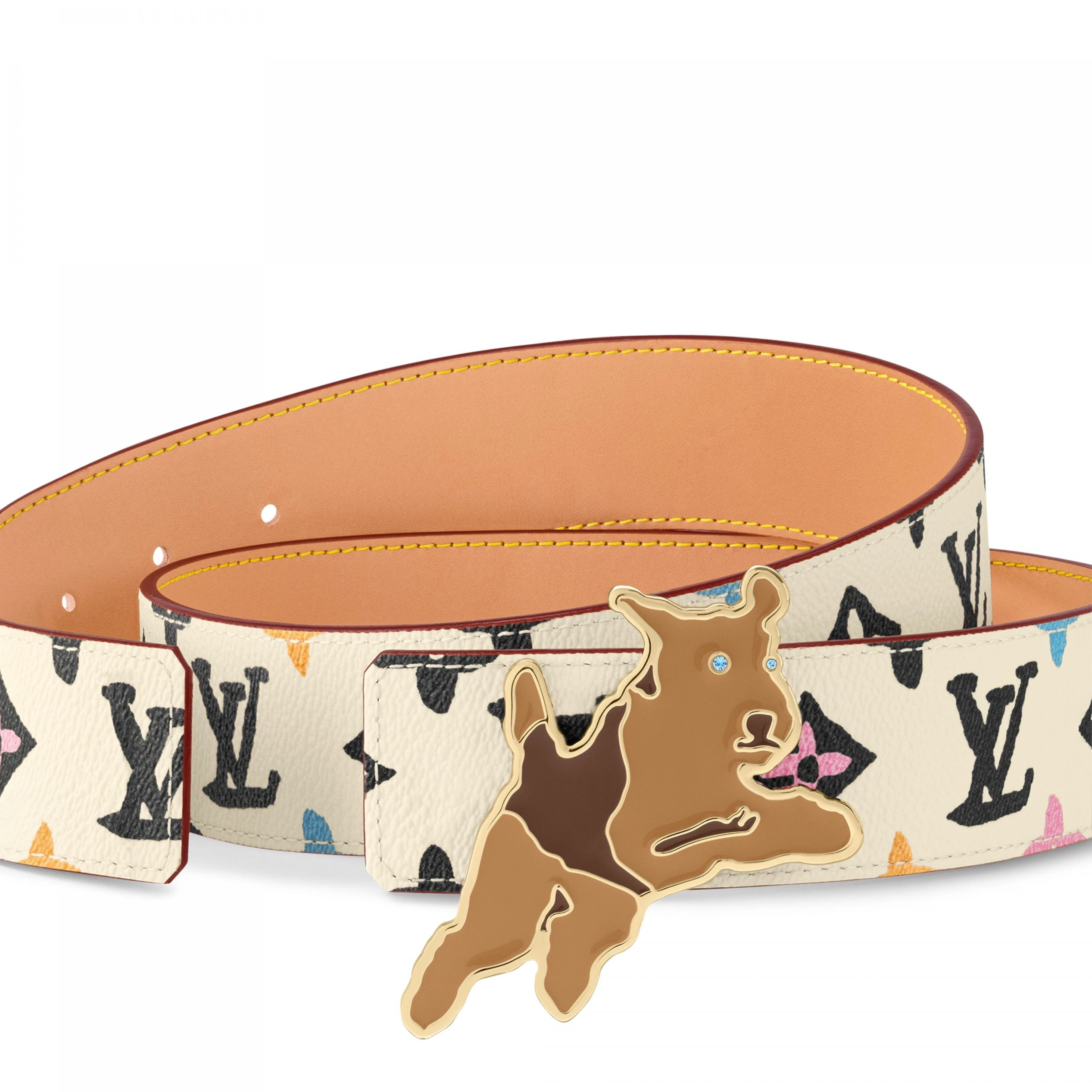 Mythick ru Louis Vuitton X Tyler M8650T Monogram Craggy 40mm Reversible Belt Cream