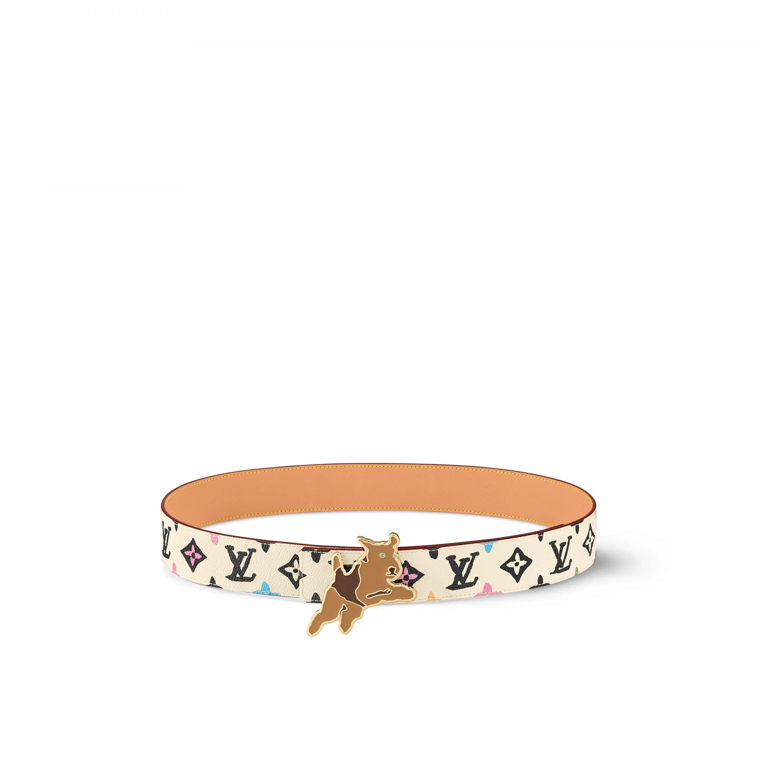 Louis Vuitton X Tyler M8650T Monogram Craggy 40mm Reversible Belt Cream