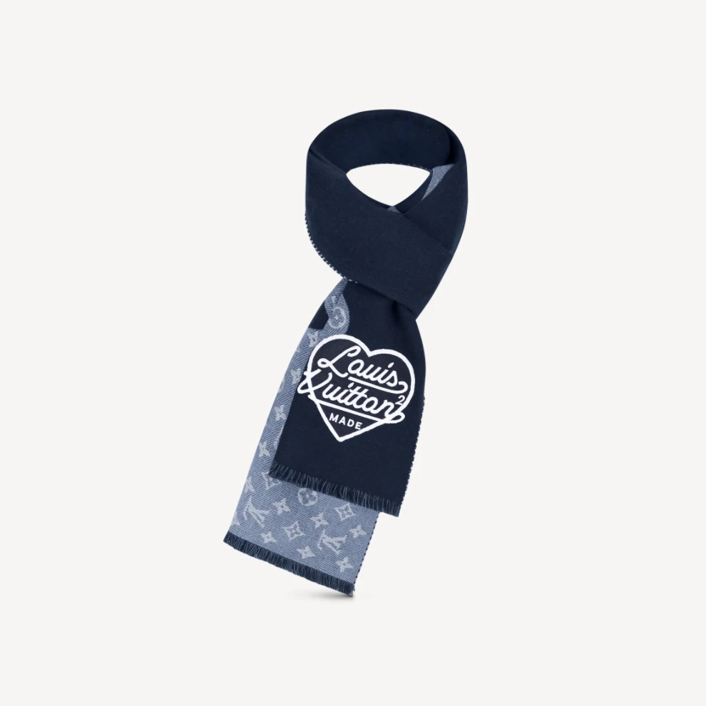 Replica bag Louis Vuitton x Nigo MP3255 Monogram Drip Blue Scarf
