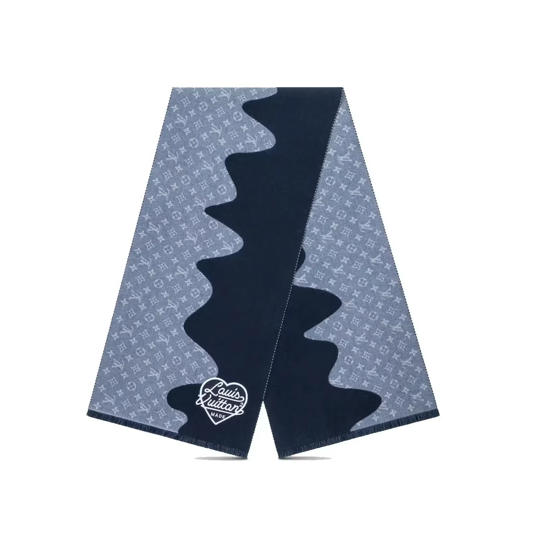 Louis Vuitton x Nigo MP3255 Monogram Drip Blue Scarf
